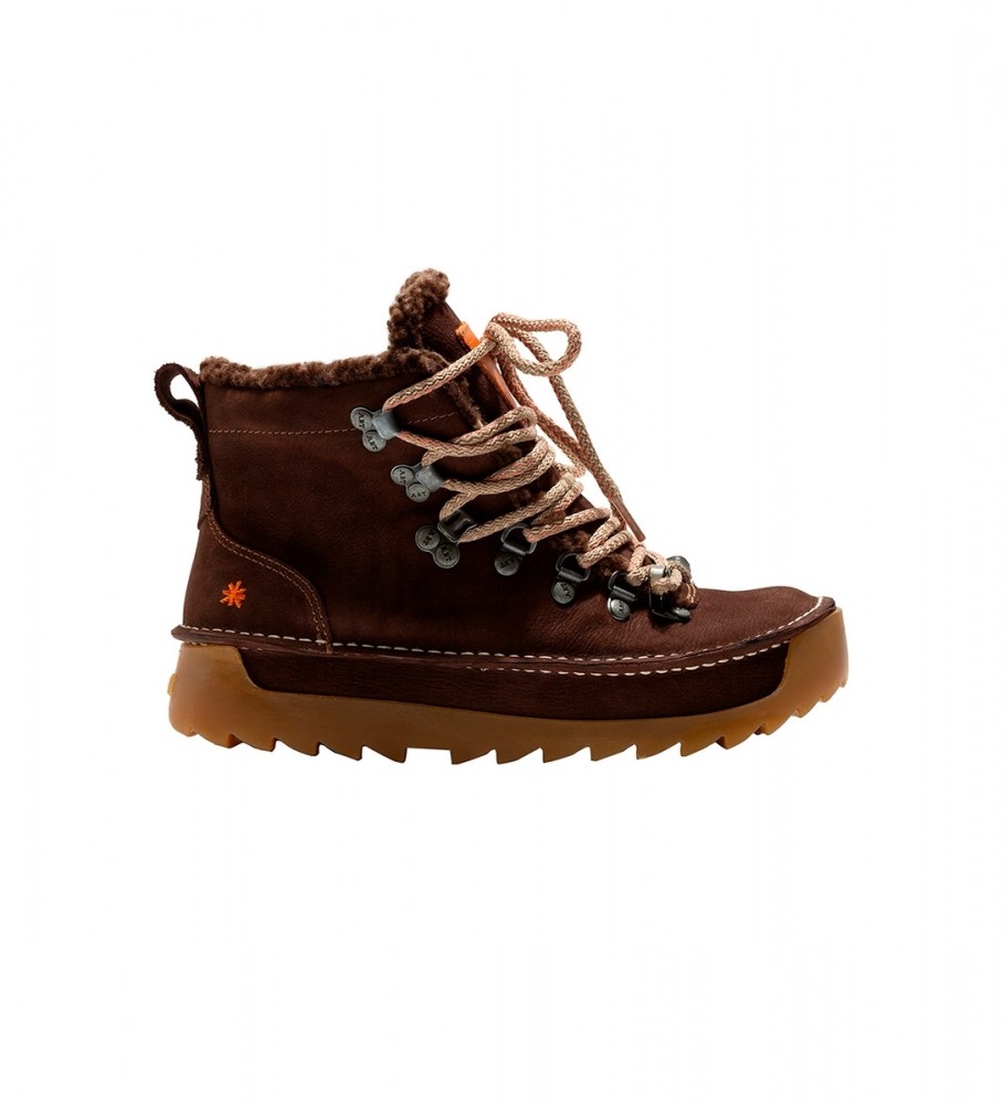 Art Unisex. 106151112003_012 Lederstiefeletten 0615 Skyline braun (44), 1 bis 3 cm, Schnürsenkel, Lässig