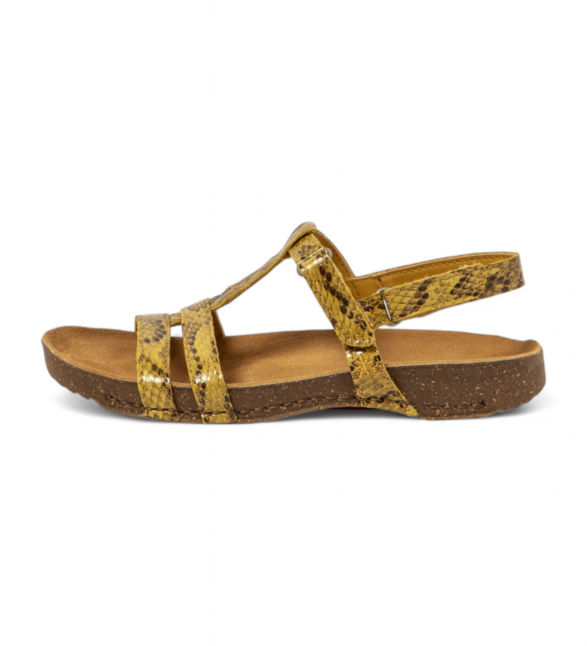 Art für Damen. 10946S1XT003_024 Ledersandalen 0946S I Breathe gelb (36), Wohnung, Klettverschluss, Lässig