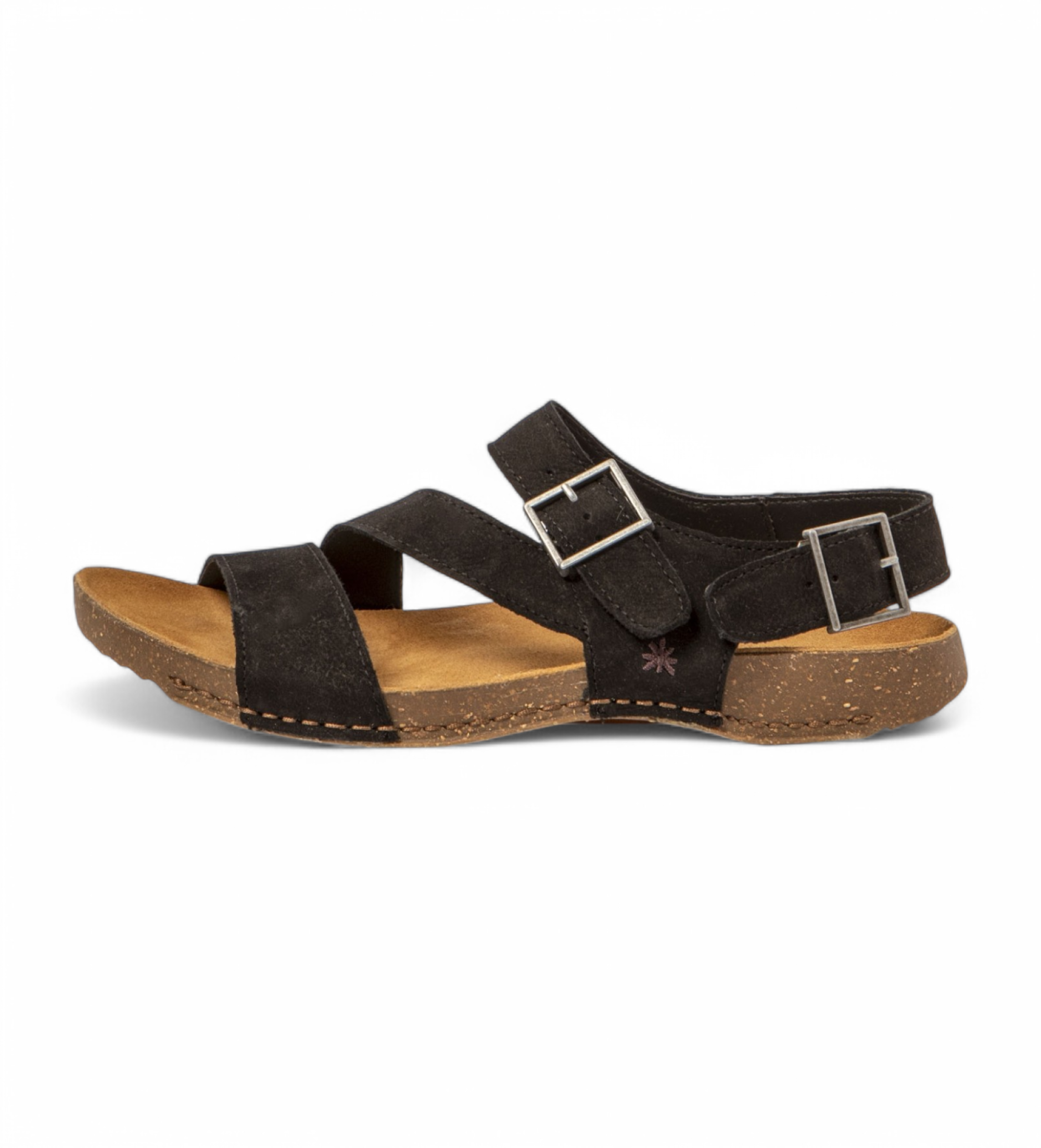 Artunisex. 109997010003_001 Leren sandalen 0999 I Breathe zwart (39), Leer, Plat, Gesp, Casual