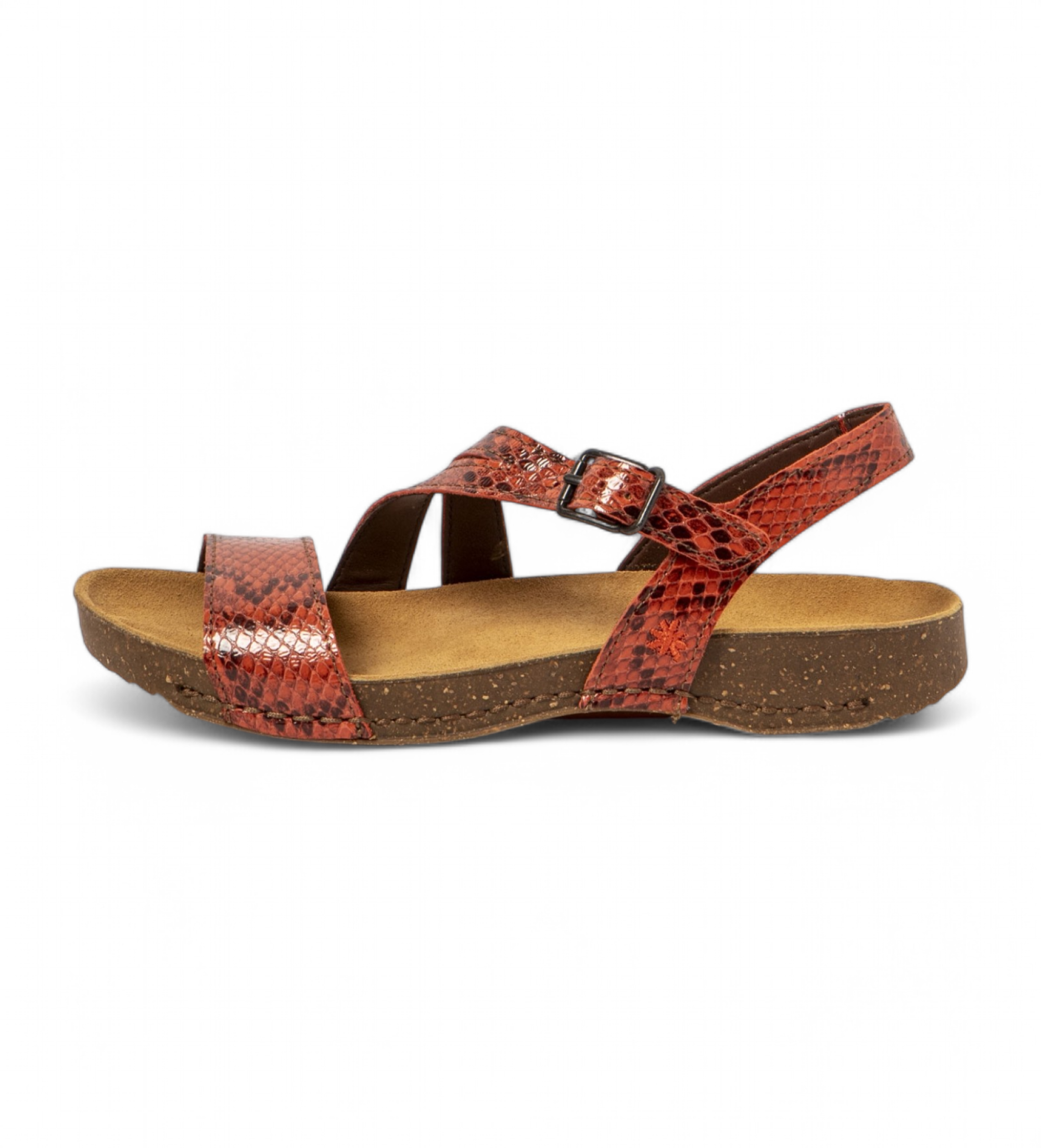 Art für Damen. 11045S188003_006 Ledersandalen 1045S I Breathe orange (41), Wohnung, Schnalle, Lässig