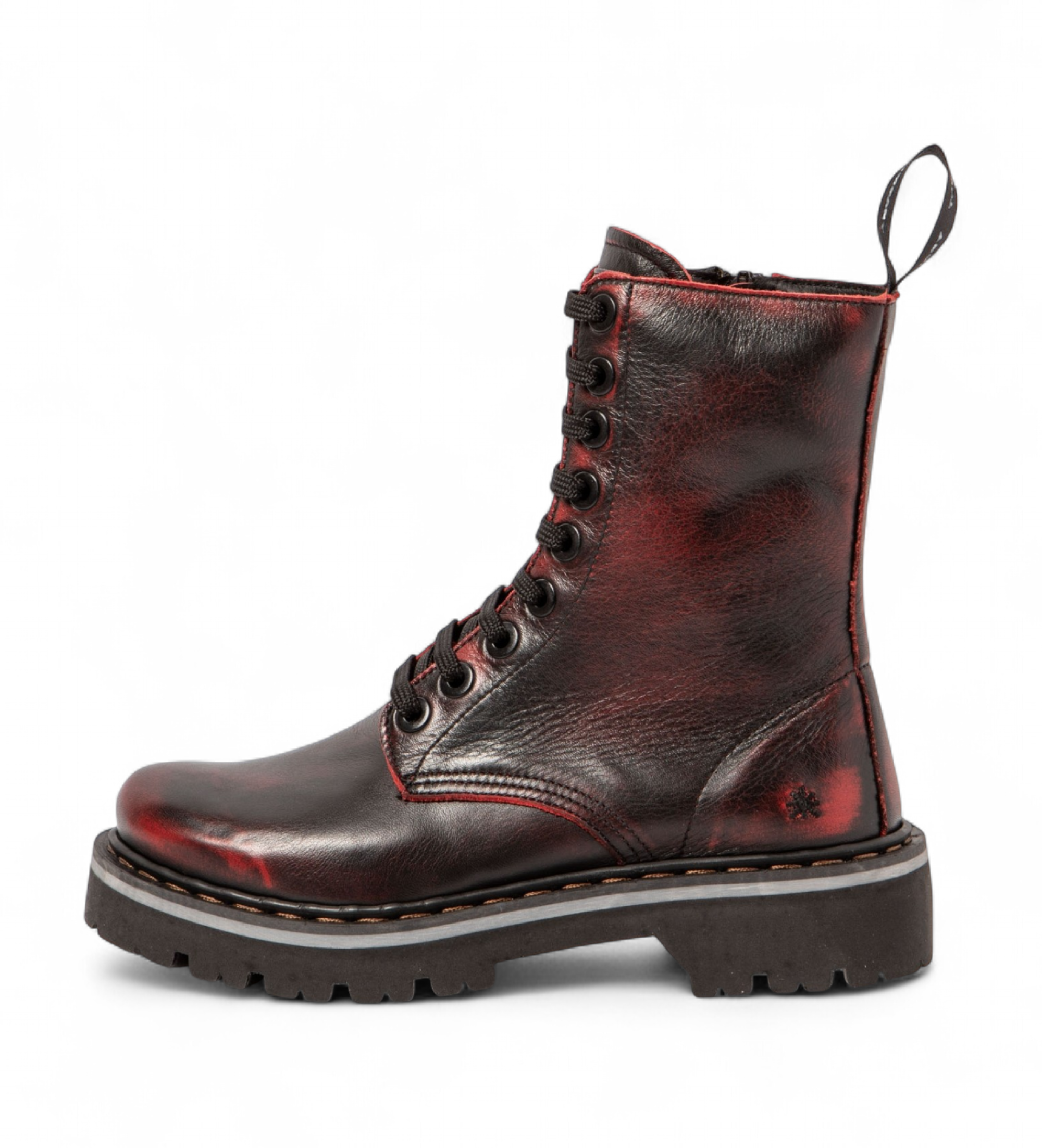 Art Unisex. 1116715F4003_008 Leder-Stiefeletten 1167 Marina kastanienbraun (39), Wohnung, Reißverschluss, Lässig