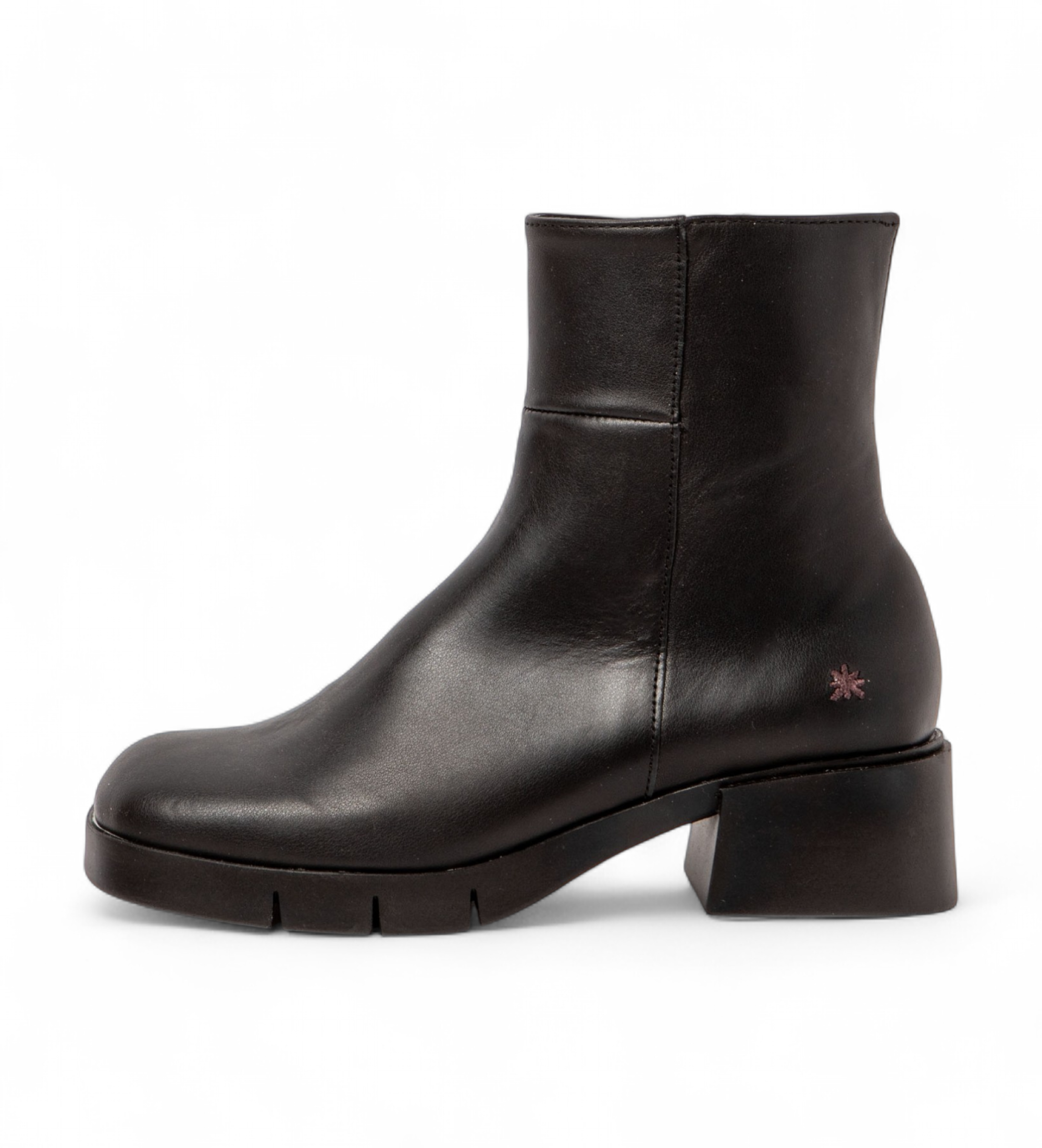 Art für Damen. 112841101003_001 Lederstiefeletten 1284 Warsaw schwarz (40), 3 bis 5 cm, Reißverschluss, Lässig