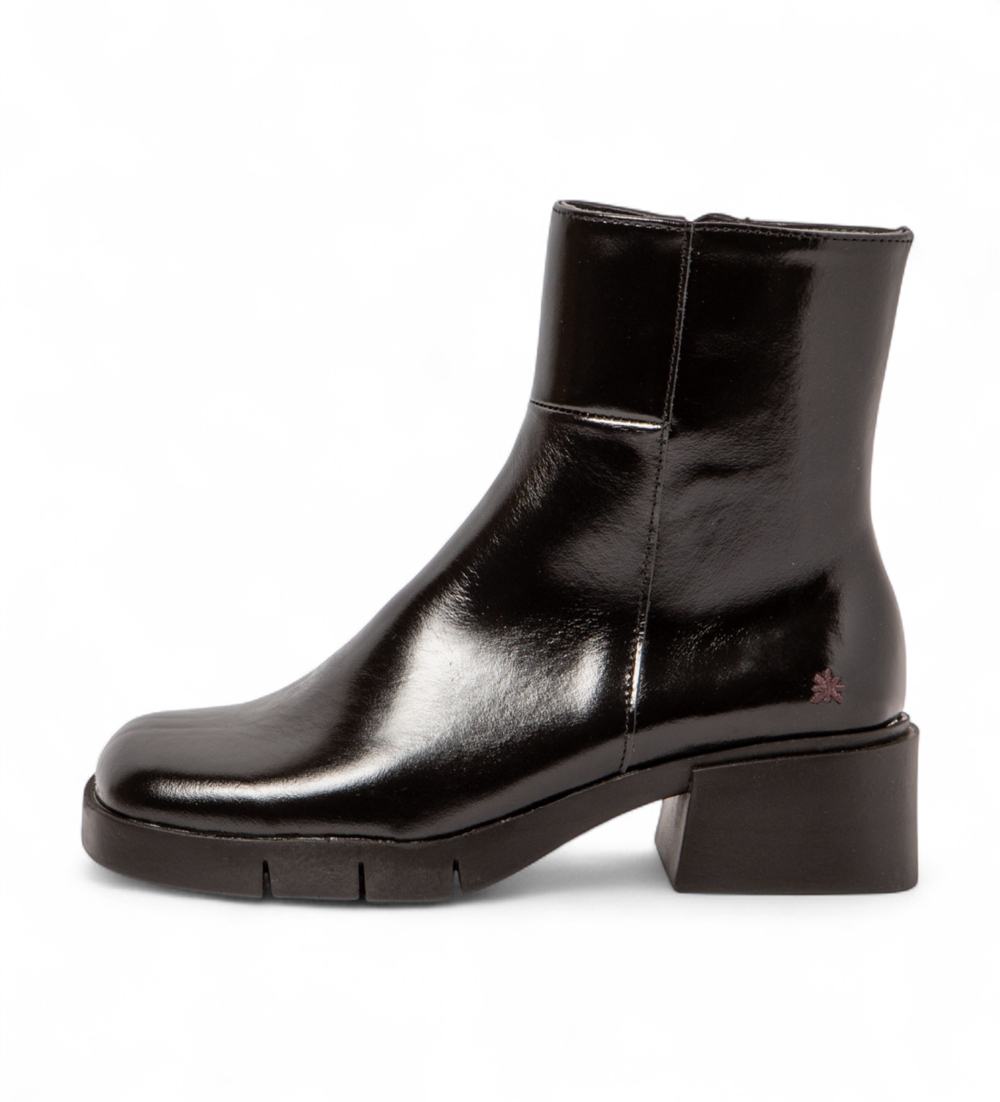 Art für Damen. 112841201003_001 Lederstiefeletten 1284 Warsaw schwarz (42), 3 bis 5 cm, Reißverschluss, Lässig