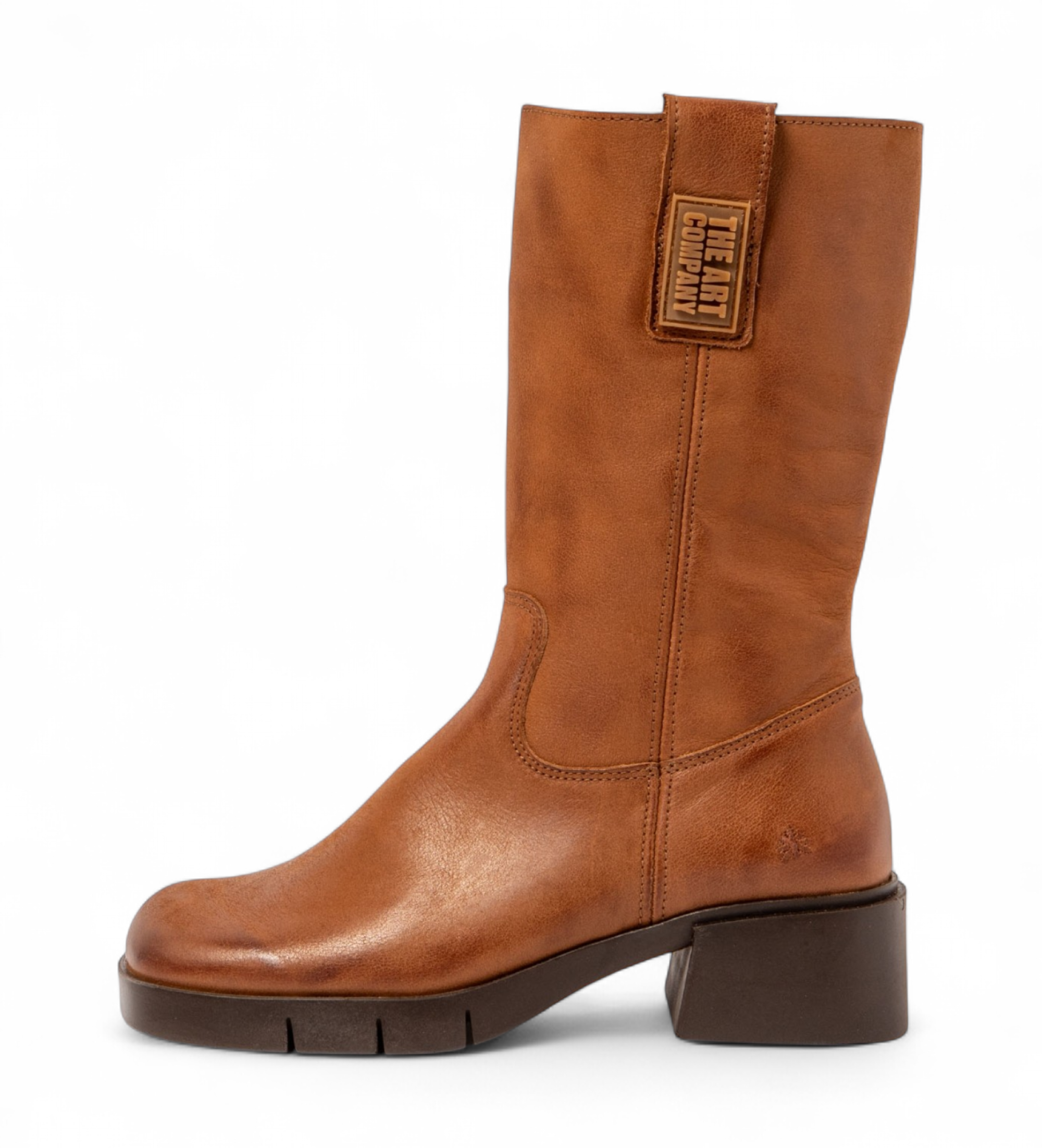 Art für Damen. 112861123003_023 Lederstiefel 1286 Warschau braun (38), 3 bis 5 cm, Reißverschluss, Lässig