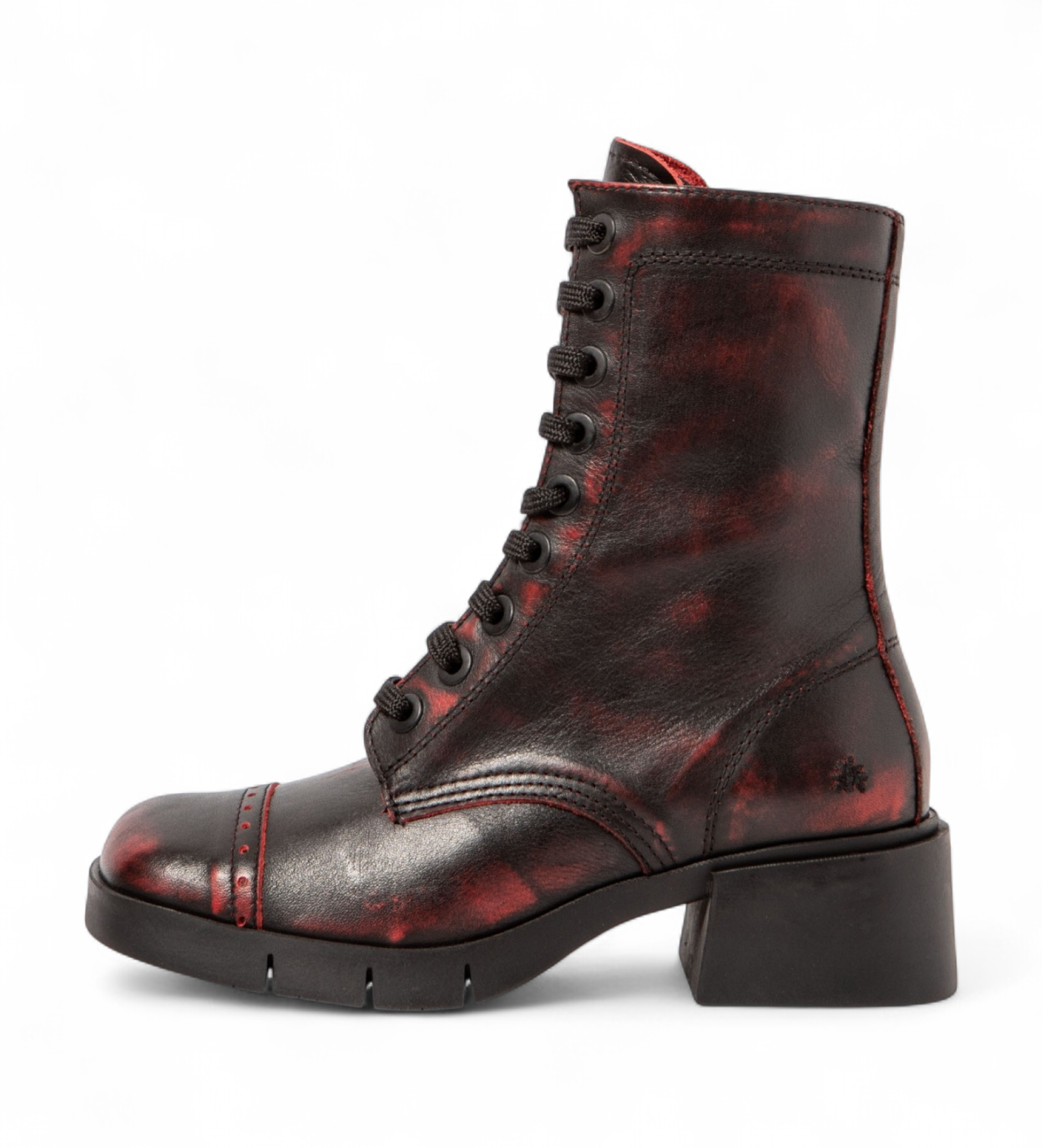 Art für Damen. 1128712F4003_008 Lederstiefeletten 1287 Warschau kastanienbraun (39), 3 bis 5 cm, Reißverschluss, Lässig