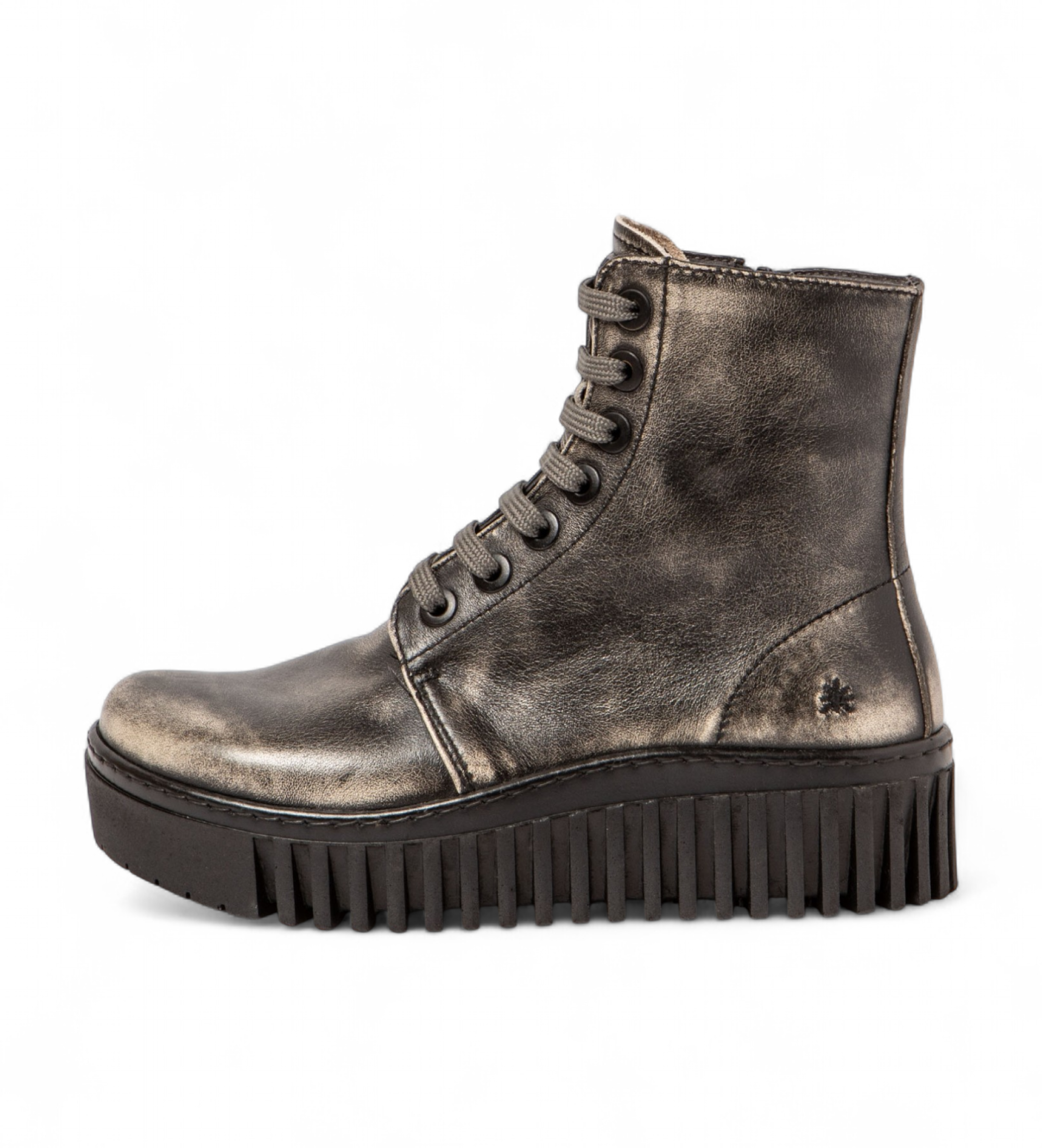Art für Damen. 1151713EH003_001 Leder-Stiefeletten 1517 Brighton grau (37), 3 bis 5 cm, Reißverschluss, Lässig