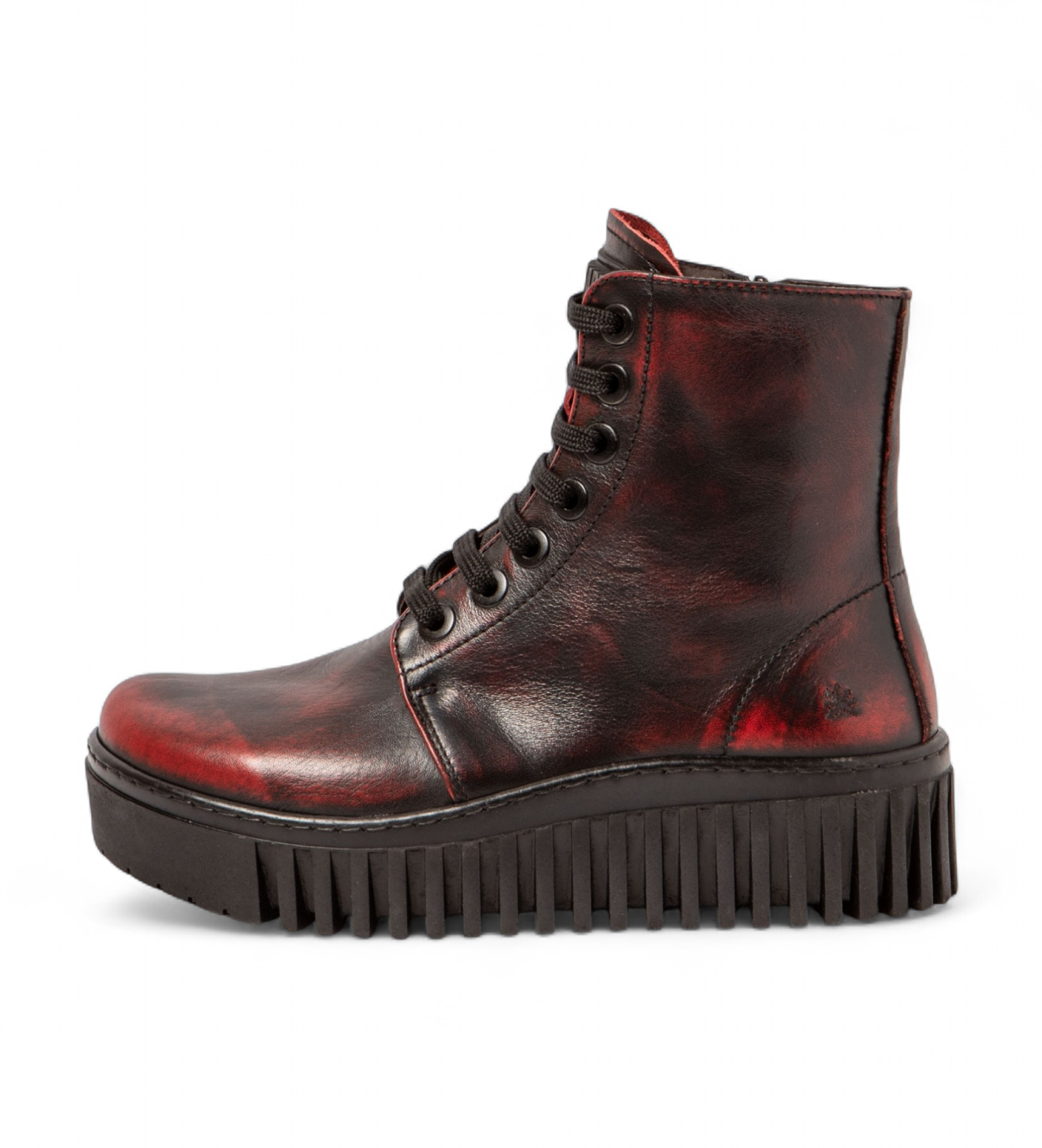 Art für Damen. 1151713F4003_008 Leder-Stiefeletten 1517 Brighton burgundy (42), 3 bis 5 cm, Reißverschluss, Lässig, Bordeaux