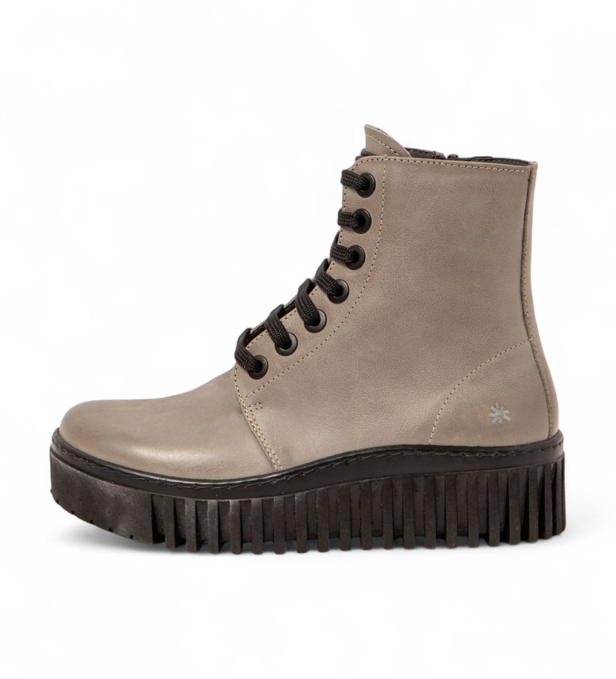 Art für Damen. 1151712EW003_039 Leder-Stiefeletten 1517 Brighton grau (37), 1 bis 3 cm, Reißverschluss, Lässig