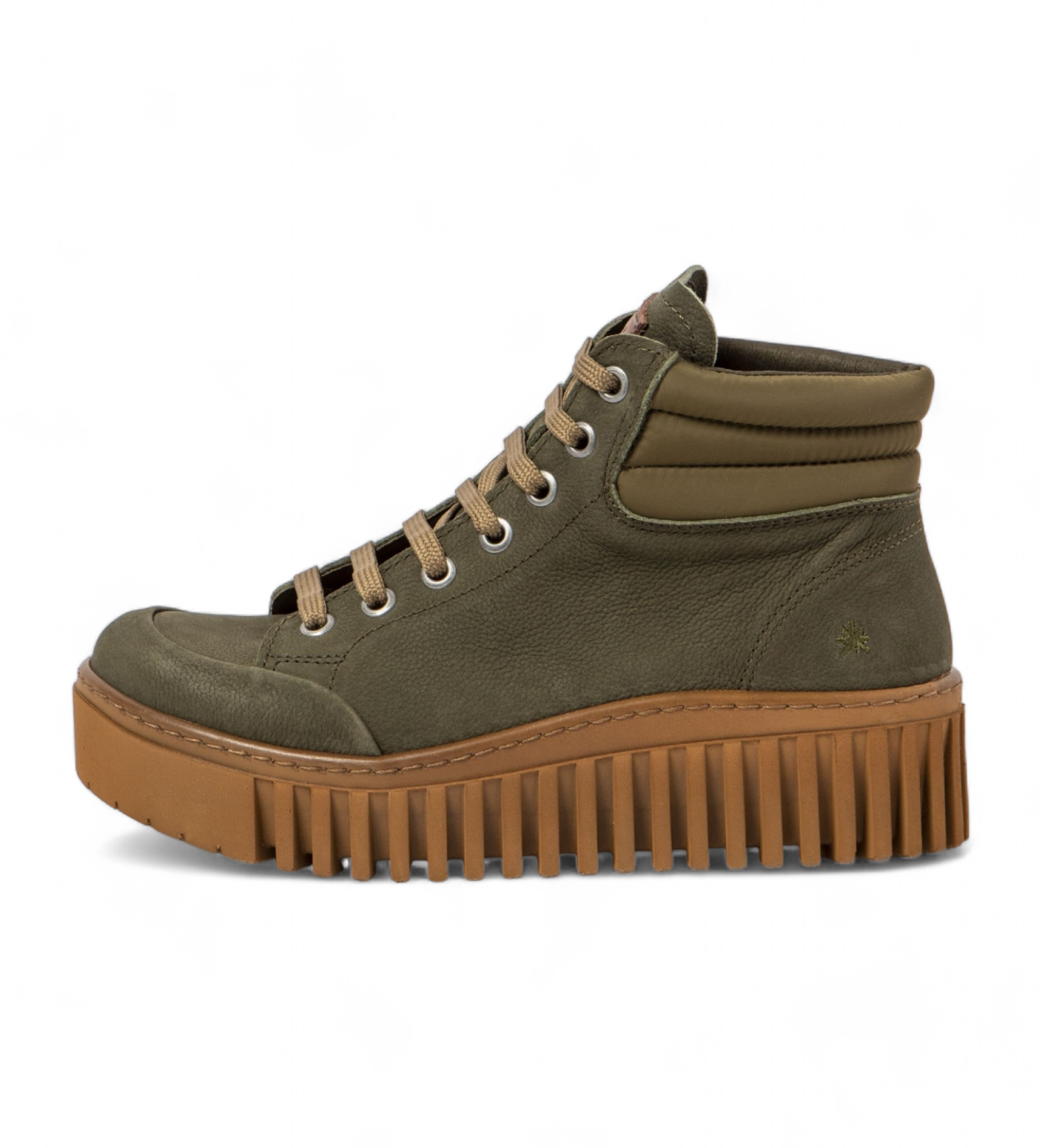 Art für Damen. 115321222003_0G3 Lederstiefeletten 1532 grün (37), 3 bis 5 cm, Schnürsenkel, Lässig