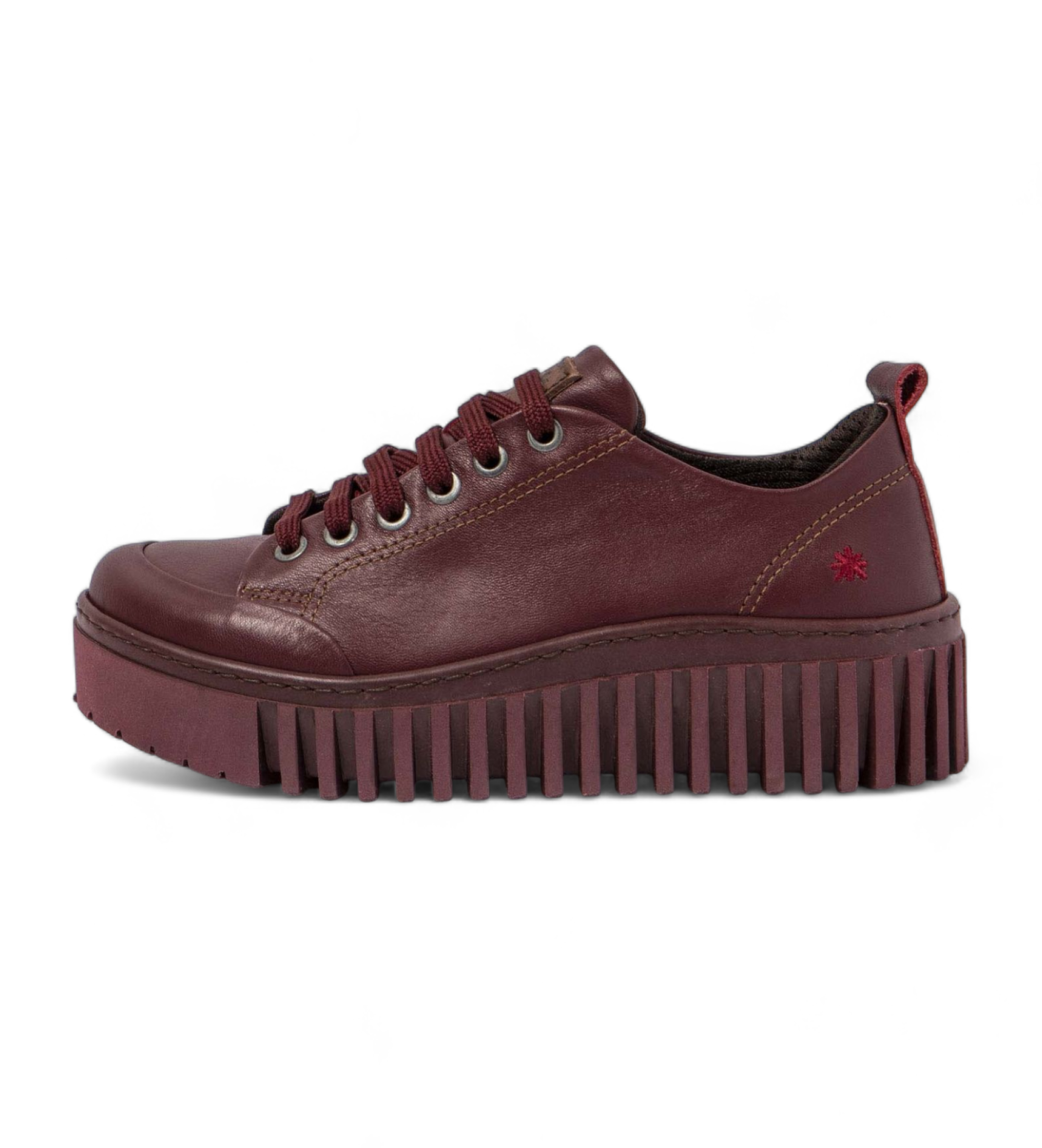 Art für Damen. 115351167003_008 Brighton kastanienbraune Lederturnschuhe (40), 3 bis 5 cm, Schnürsenkel, Lässig