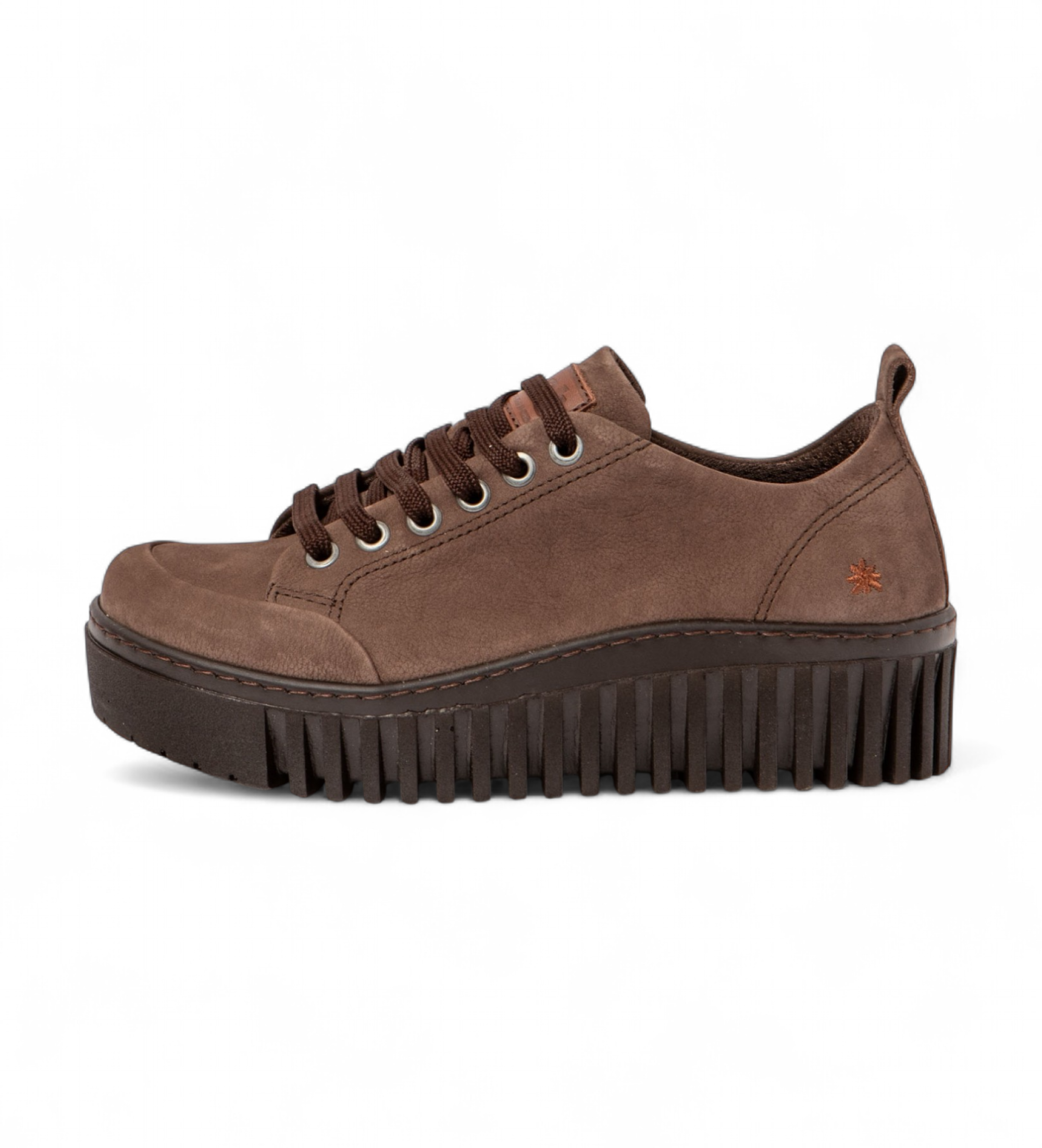 Art für Damen. 115351312003_012 Leder Turnschuhe 1535 Brighton braun (39), 3 bis 5 cm, Schnürsenkel, Lässig