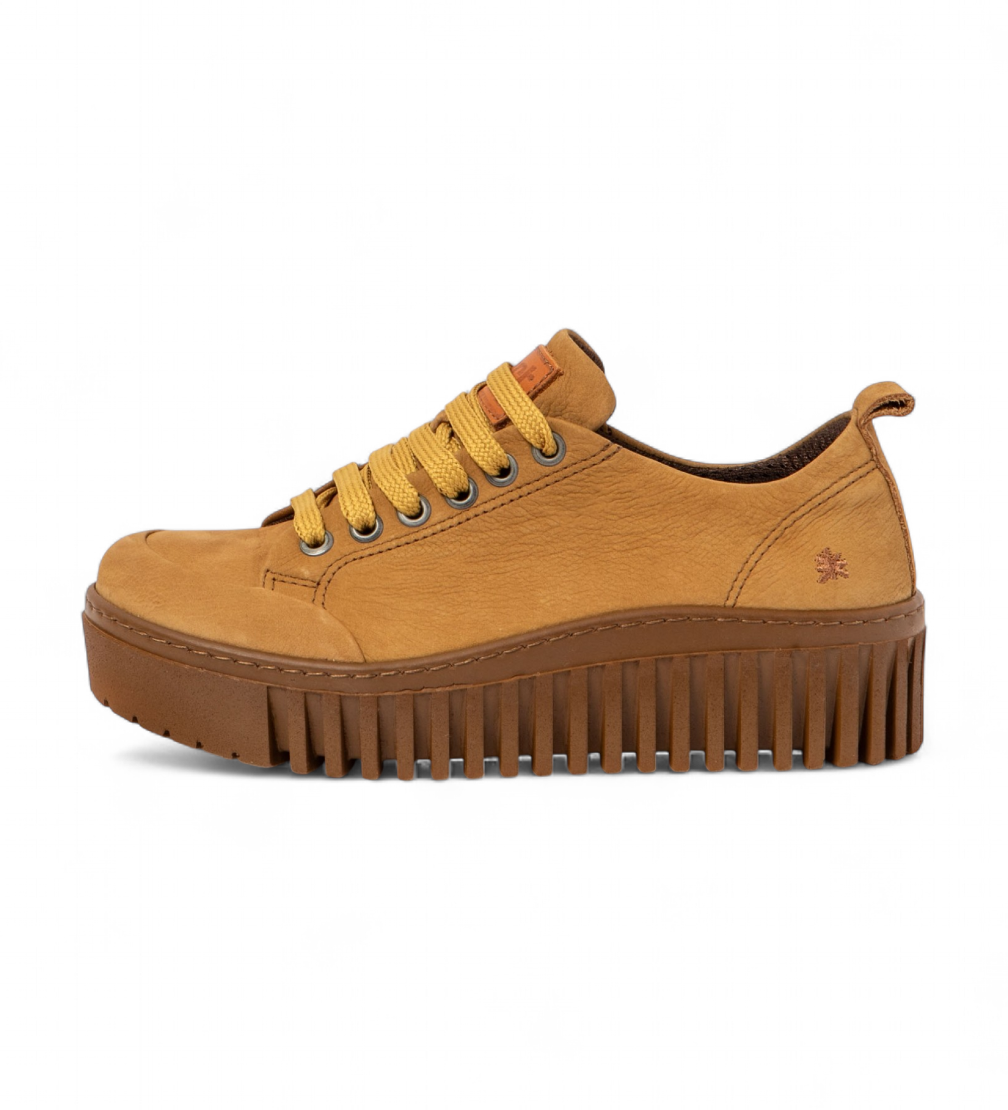 Art für Damen. 1153513ZM003_024 Leder Turnschuhe 1535 Brighton braun (37), 3 bis 5 cm, Schnürsenkel, Lässig