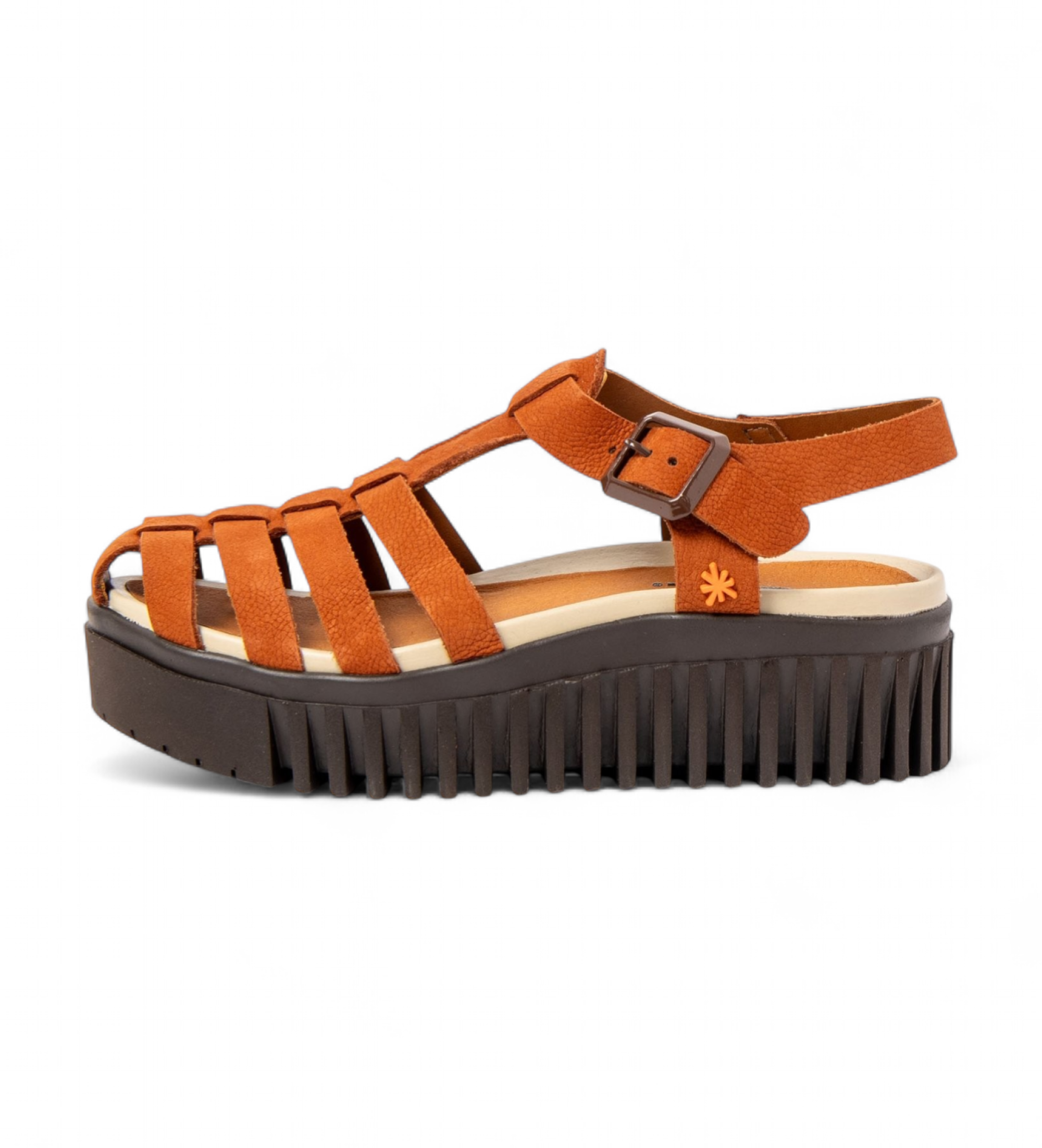 Art für Damen. 1157531GM003_0MU Leder-Sandalen 1575 Brighton braun (41), 3 bis 5 cm, Schnalle, Lässig