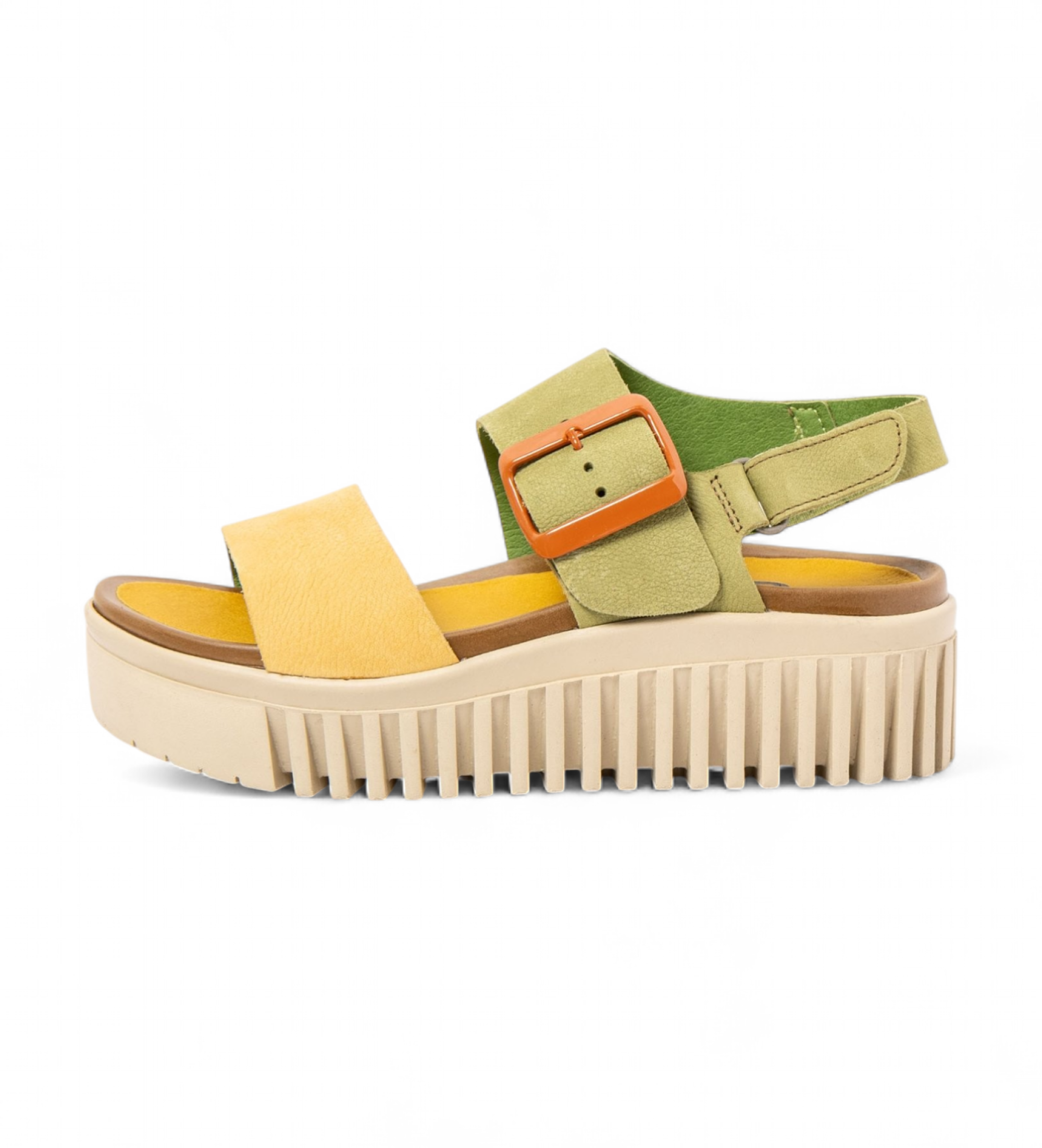 Art für Damen. 1157821GF003_0MU Leder-Sandalen 1578 Brighton grün (41), 3 bis 5 cm, Schnalle, Lässig, Mehrfarbig