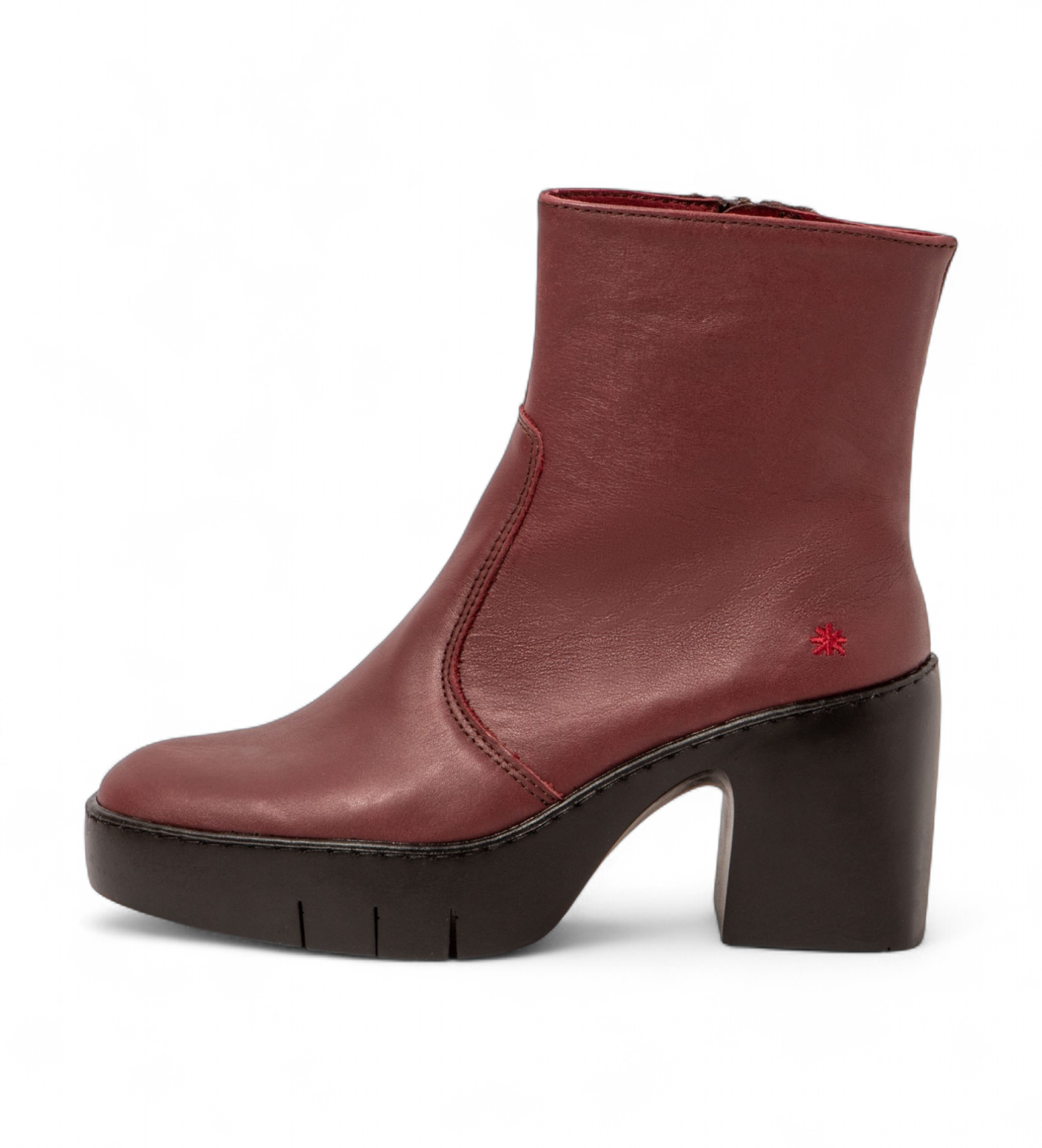 Art für Damen. 116561167003_008 Leder-Stiefeletten 1656 Sofia kastanienbraun (40), 5 bis 8 cm, Reißverschluss, Lässig