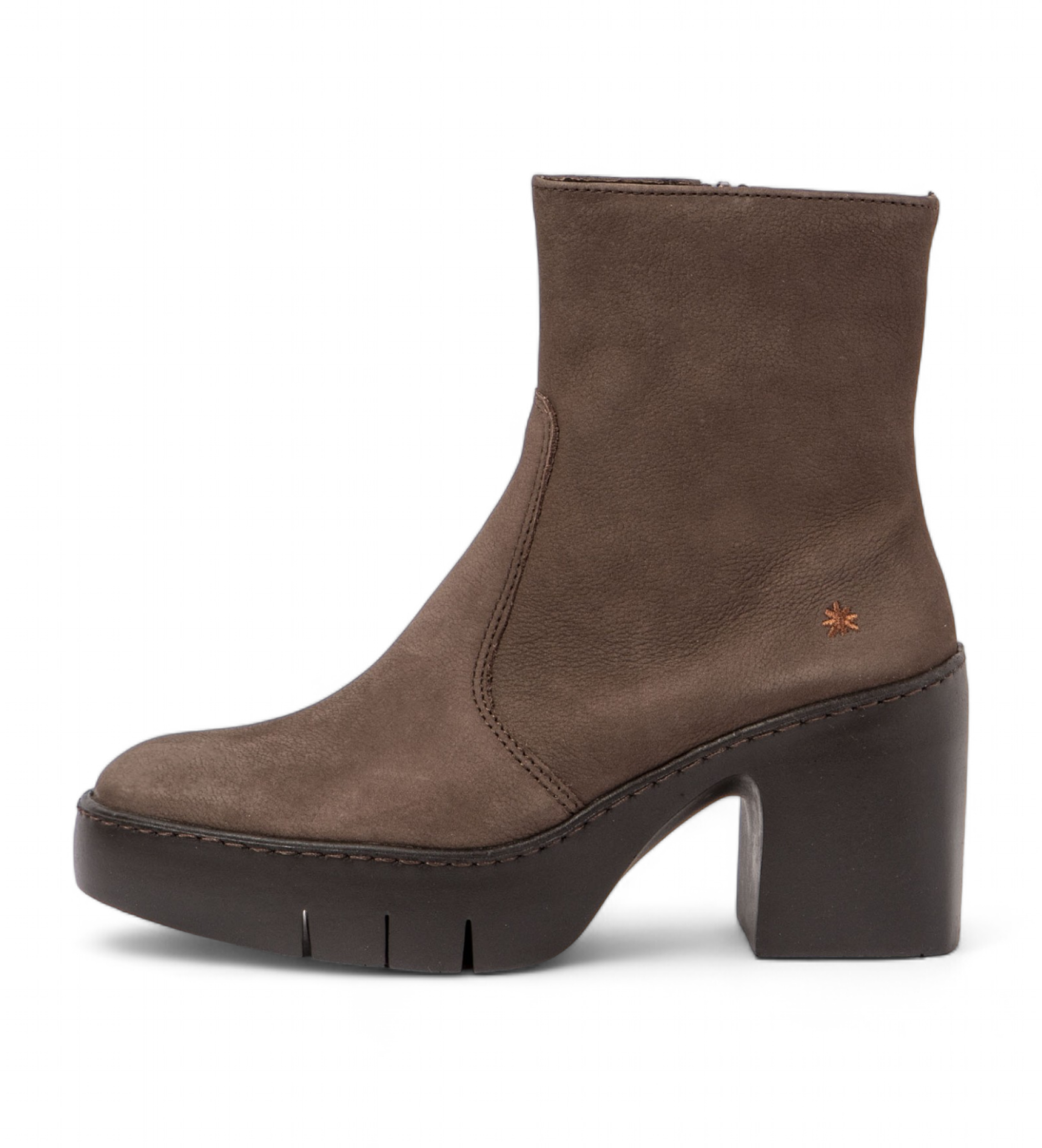 Art für Damen. 116561212003_012 Lederstiefeletten 1656 braun (36), 3 bis 5 cm, Reißverschluss, Lässig