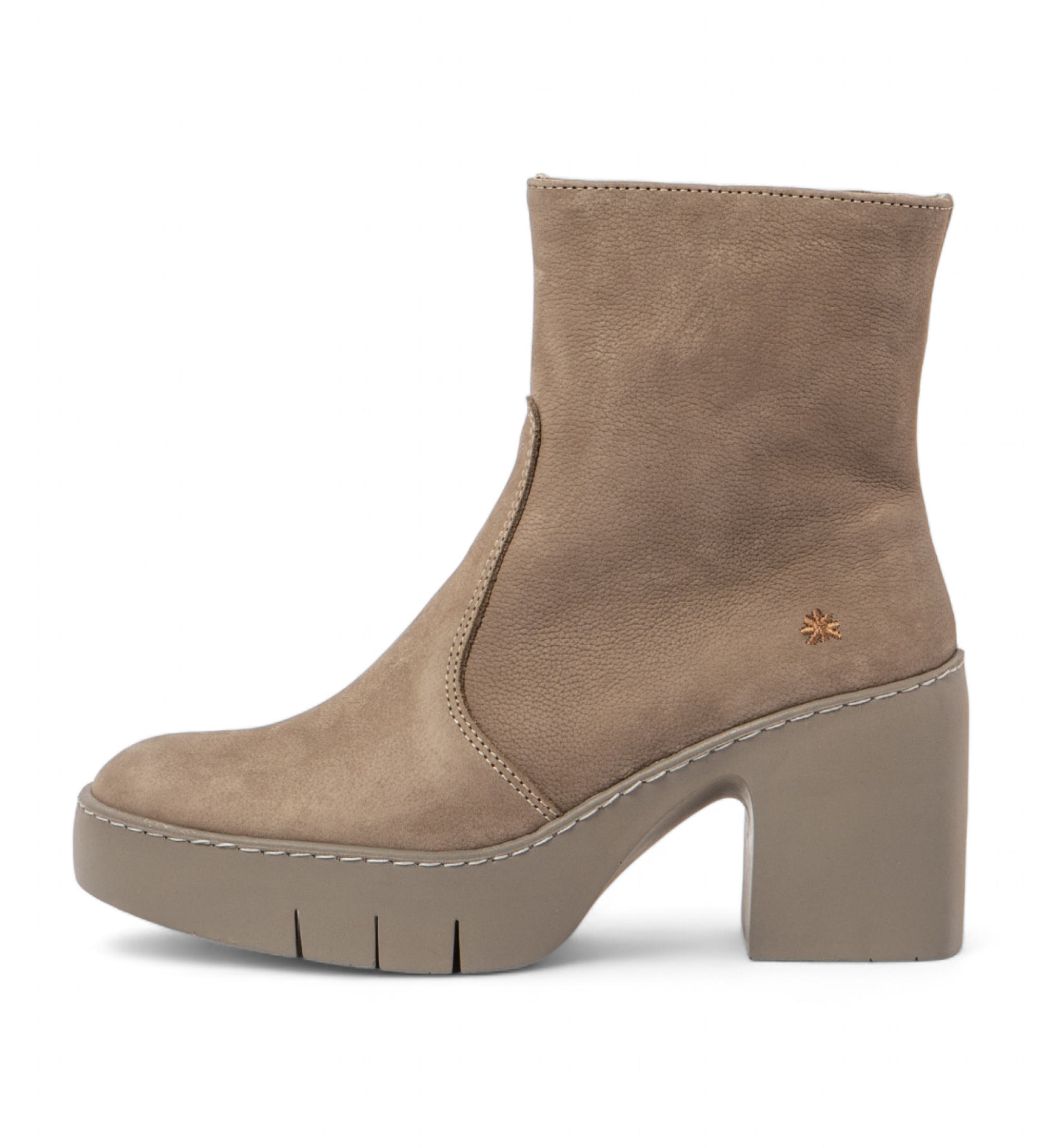 Art für Damen. 116561220003_020 Leder-Stiefeletten 1656 Sofia taupe (36), 3 bis 5 cm, Reißverschluss, Lässig