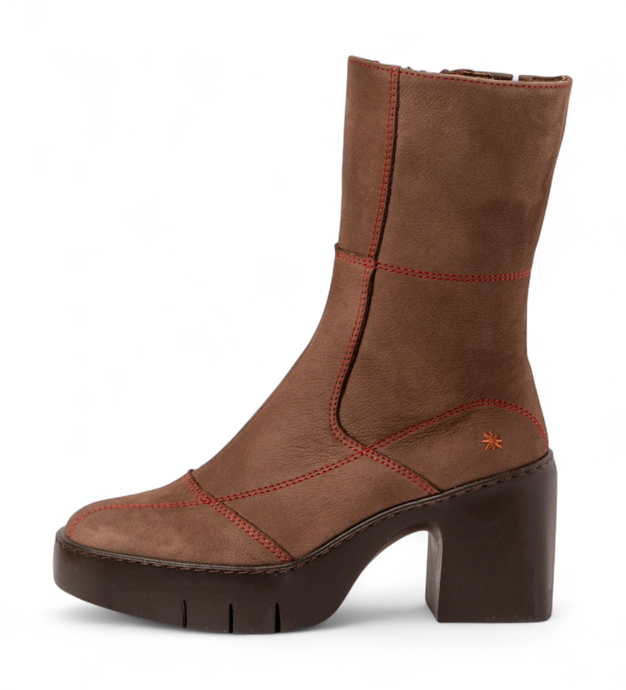 Art für Damen. 116591212003_012 Lederstiefel 1659 Sofia braun (41), 3 bis 5 cm, Reißverschluss, Lässig