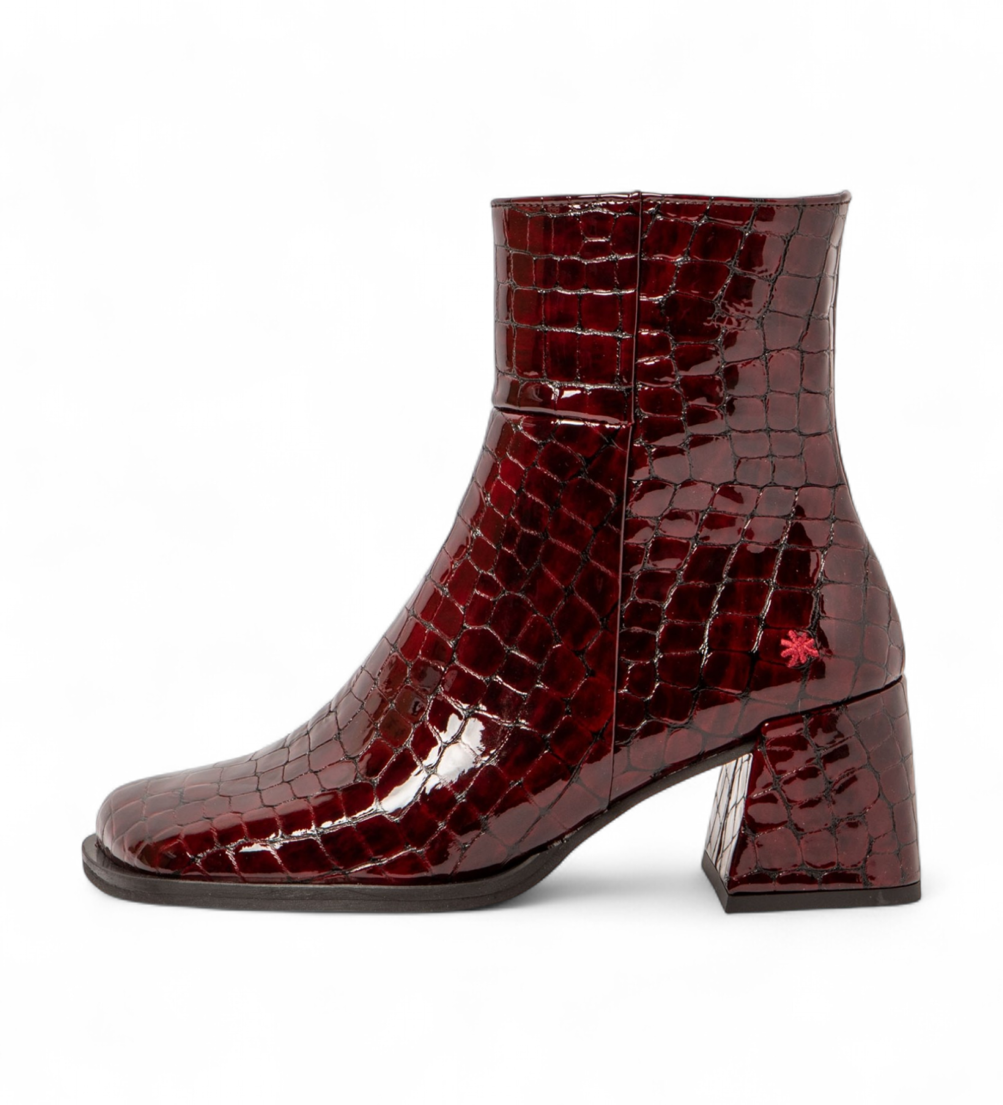 Art für Damen. 117061267003_008 1706 Verona burgunderrote Lederstiefeletten burgunderrot (37), 5 bis 8 cm, Reißverschluss, Lässig, Bordeaux