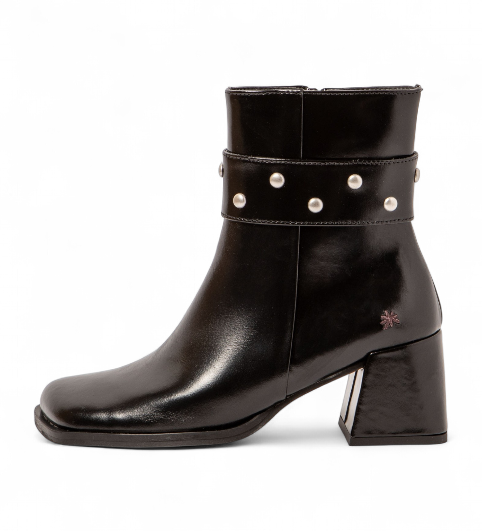 Art für Damen. 11706S101003_001 Glänzende Lederstiefeletten schwarz (37), 5 bis 8 cm, Reißverschluss, Klassisch