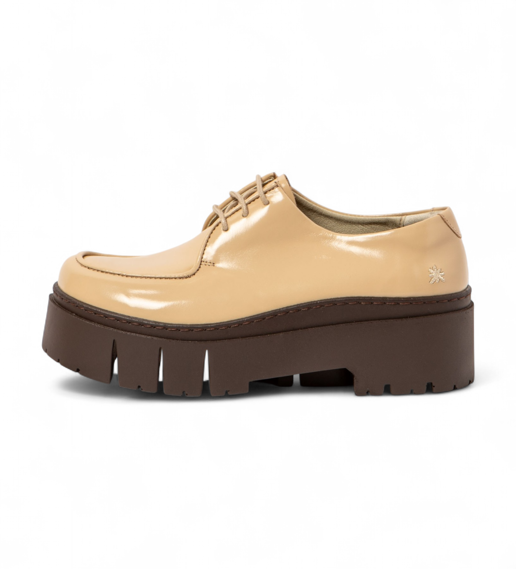 Art für Damen. 1176411KH003_082 Lederschuhe 1764 Leeds beige (42), 3 bis 5 cm, Schnürsenkel, Lässig