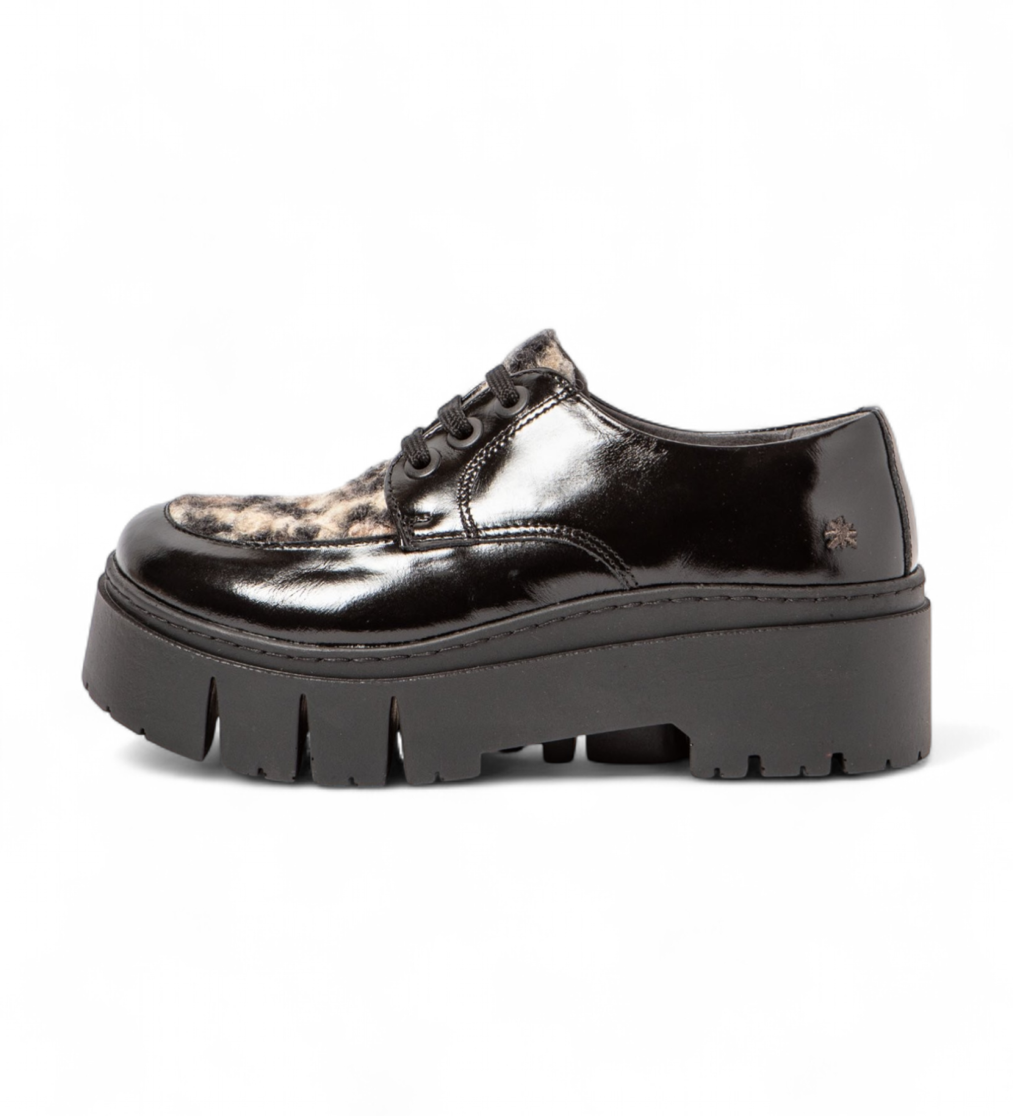 Art für Damen. 1176511FL003_0MU Lederschuhe 1765 Leeds schwarz (41), 5 bis 8 cm, Schnürsenkel, Lässig
