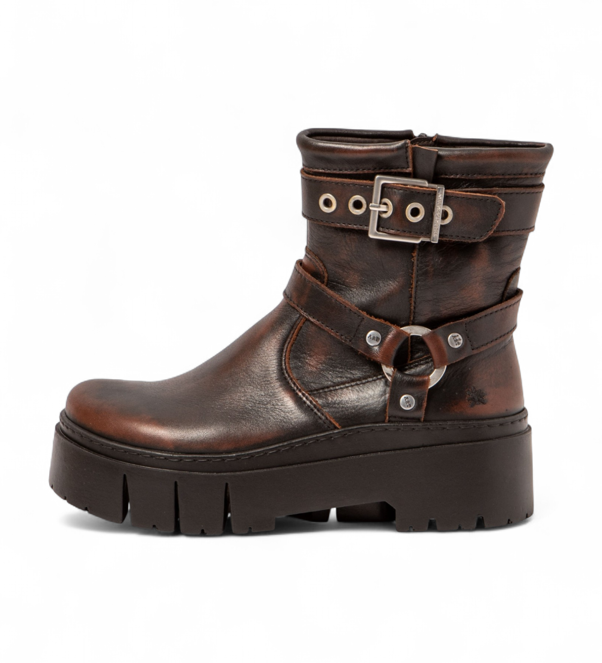 Art für Damen. 1176712EG003_012 Leder-Stiefeletten 1767 Leeds braun (37), 3 bis 5 cm, Reißverschluss, Lässig