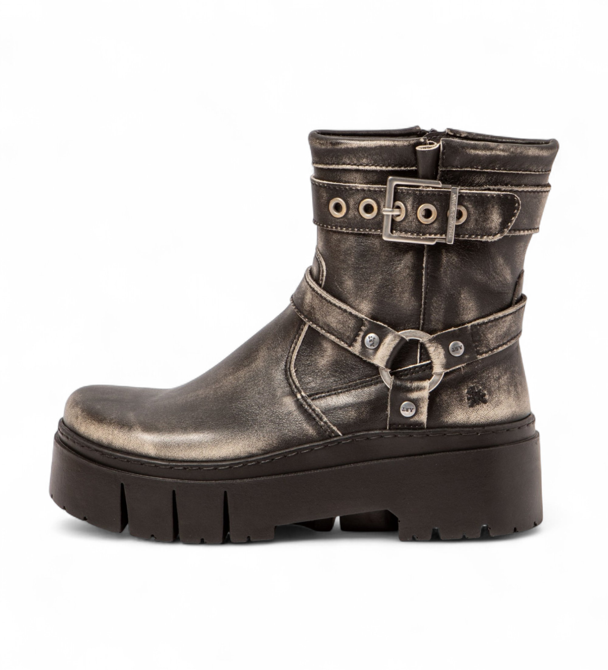 Art für Damen. 1176712EH003_001 Leder-Stiefeletten 1767 Leeds grau (36), 3 bis 5 cm, Reißverschluss, Lässig