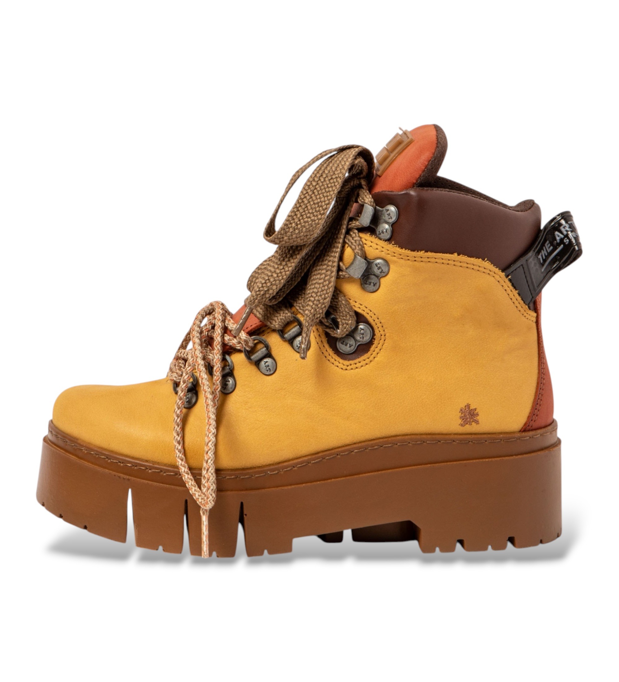 Art für Damen. 1176911VX003_0MU Lederstiefel 1769 Leeds braun (39), 5 bis 8 cm, Schnürsenkel, Lässig