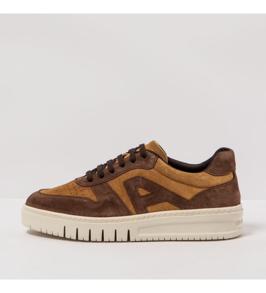 Art Unisex. 11777S1VB003_0MU Leder-Sneakers 1777S Seidenwildleder Toffee-Schokolade (45), Stoff, Wohnung, 1 bis 3 cm, Lässig, Mehrfarbig