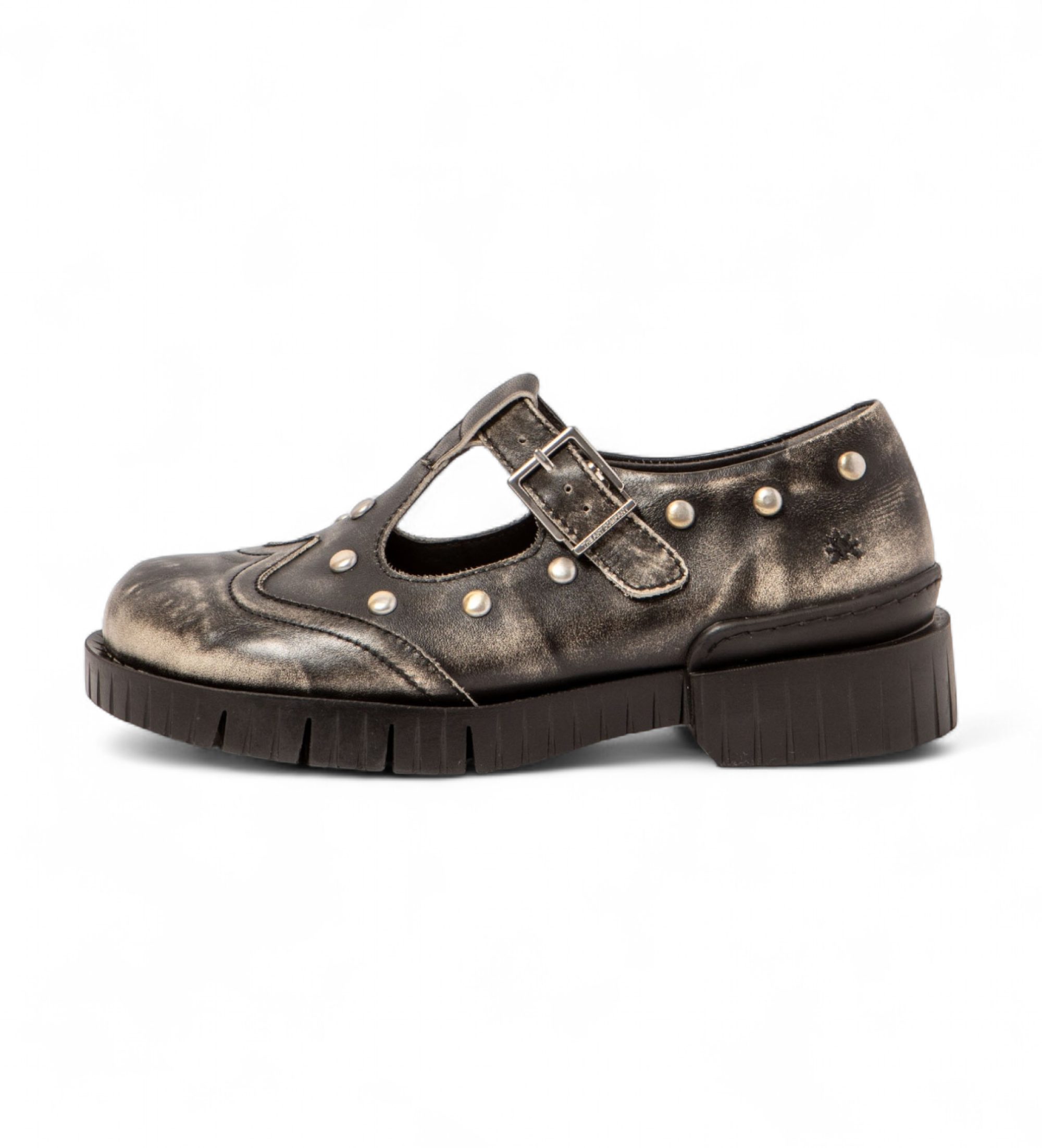 Art für Damen. 11834S1EH003_001 Leder 1834S Oxford Schuhe grau (40), Wohnung, 1 bis 3 cm, Schnalle, Lässig
