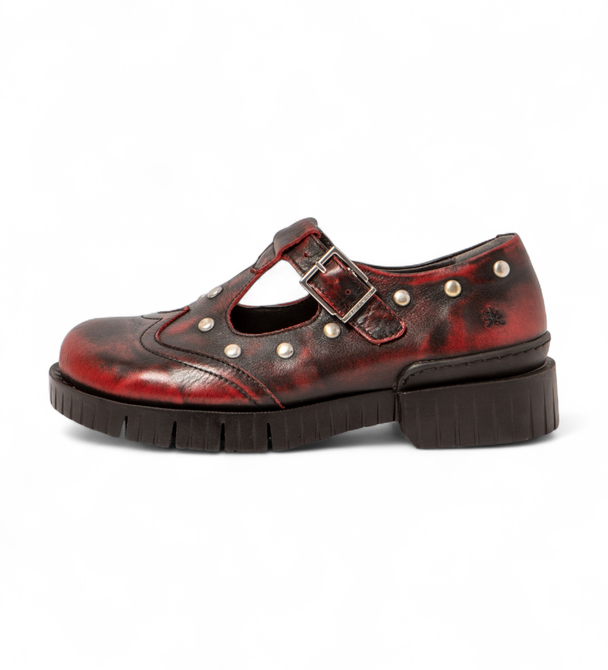 Art für Damen. 11834S1F4003_008 1834S Leder Oxford Schuhe rot (39), Wohnung, Schnalle, Lässig