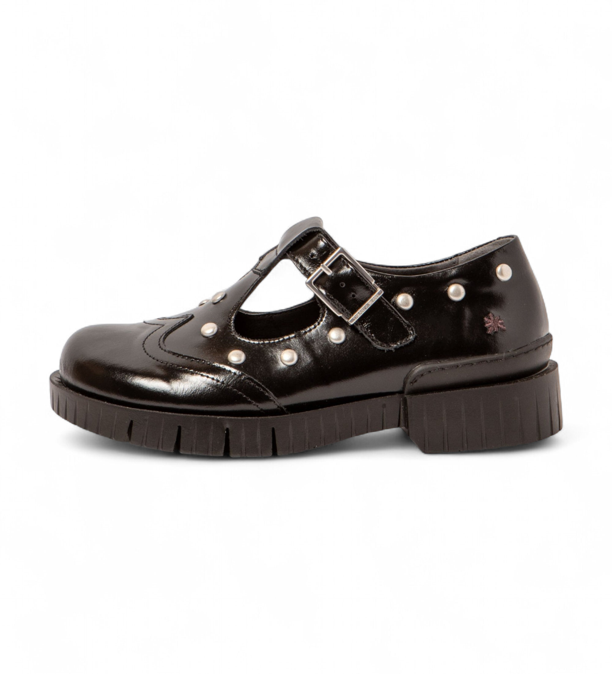Art für Damen. 11834S201003_001 1834S Leder Oxford Schuhe schwarz (41), Wohnung, 1 bis 3 cm, Schnalle, Lässig