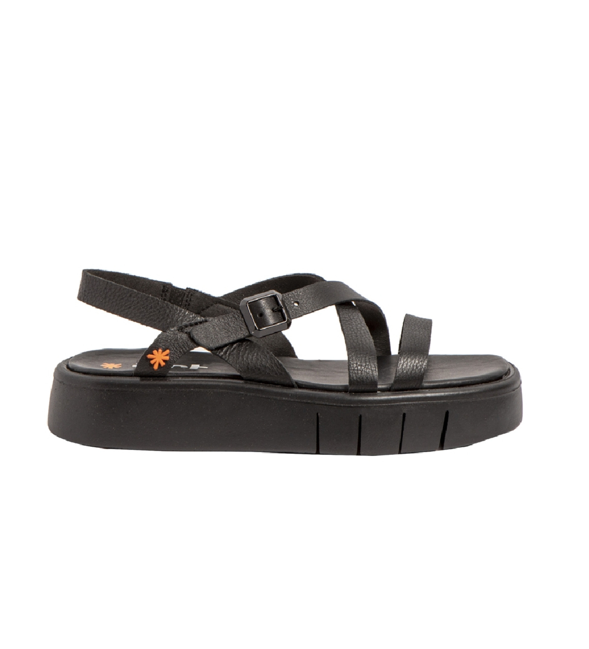 Art für Damen. 118531101003_001 Ledersandalen 1853 Malaga schwarz (37), 3 bis 5 cm, Schnalle, Lässig