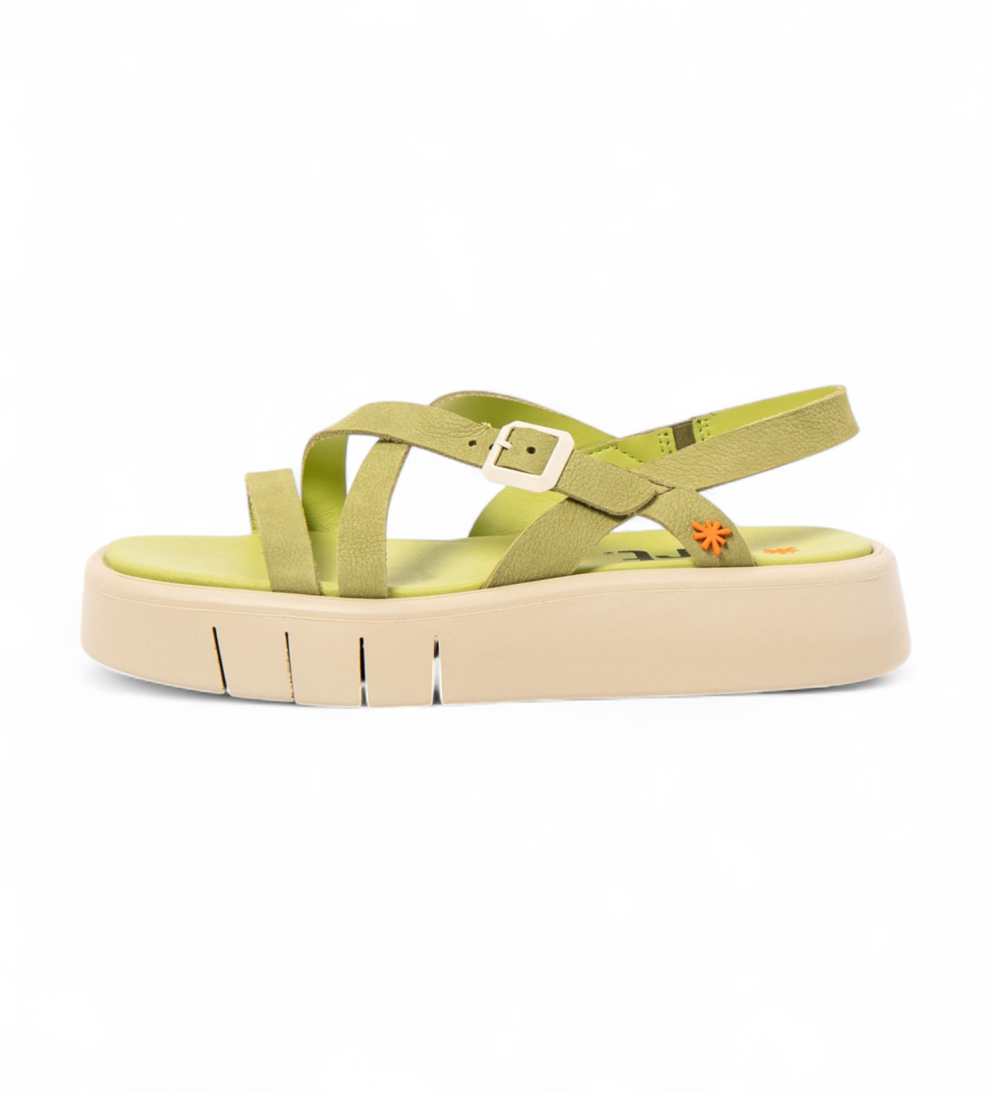 Art für Damen. 1185312G1003_0G3 Ledersandalen 1853 Malaga grün (41), 3 bis 5 cm, Schnalle, Lässig