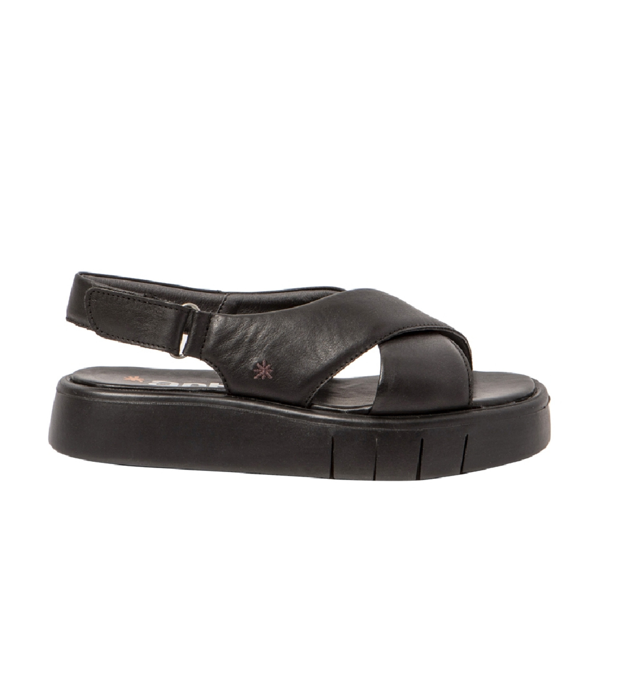 Art für Damen. 118551101003_001 Ledersandalen 1855 Malaga schwarz (42), 3 bis 5 cm, Klettverschluss, Lässig