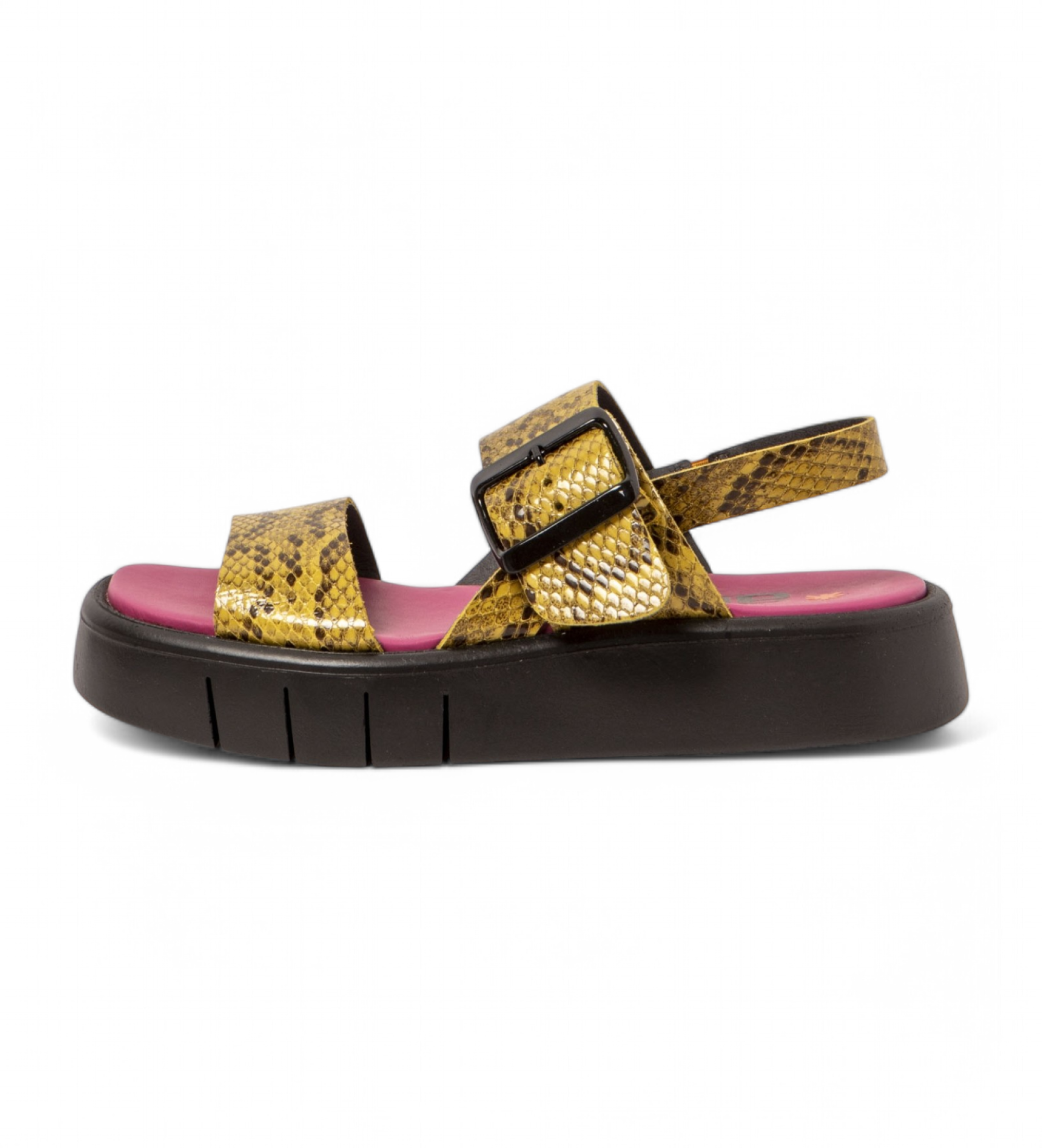 Art für Damen. 1185711XT003_024 Ledersandalen 1857 Malaga gelb (39), 3 bis 5 cm, Schnalle, Lässig