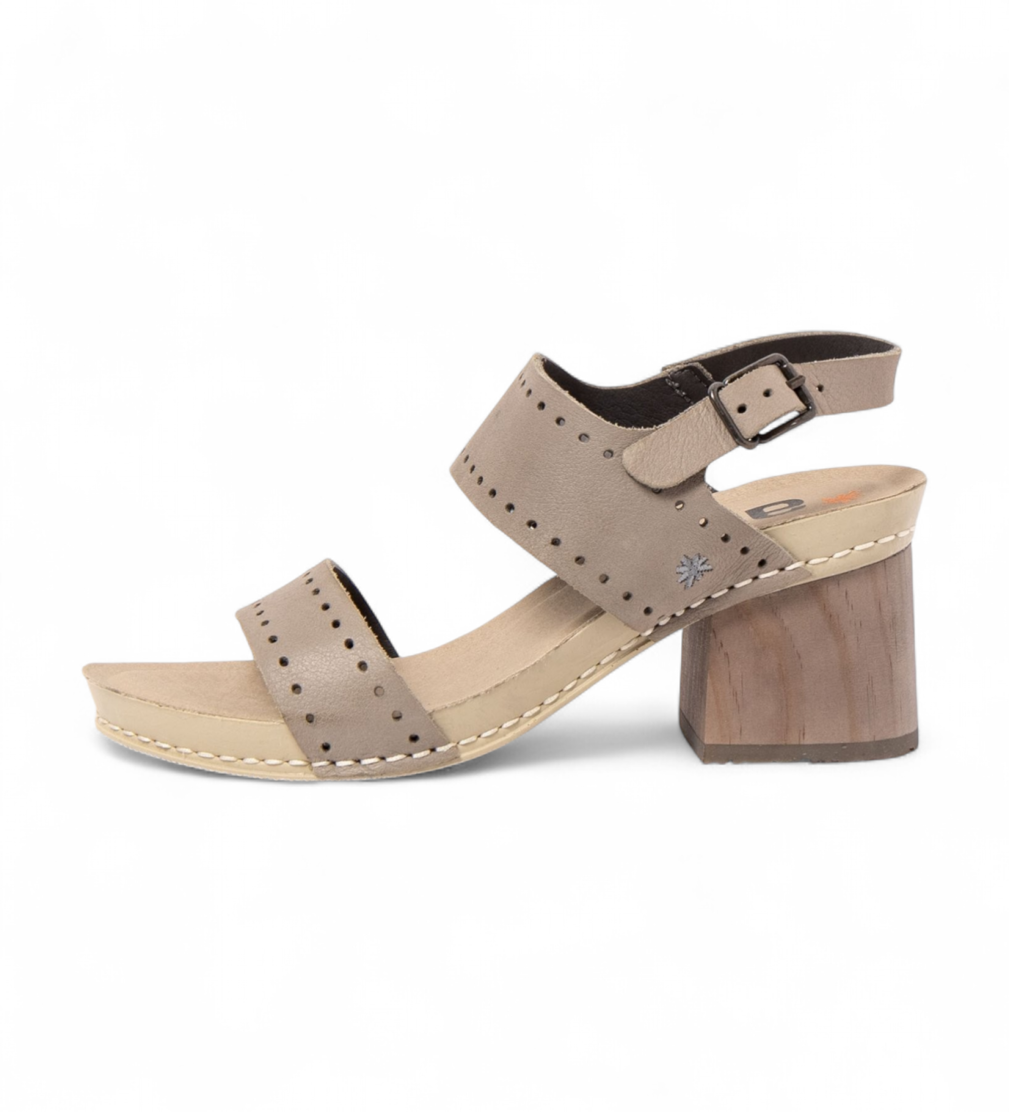 Art für Damen. 1186411EW003_039 Ledersandalen 1864 Wish grau (39), 5 bis 8 cm, Schnalle, Lässig