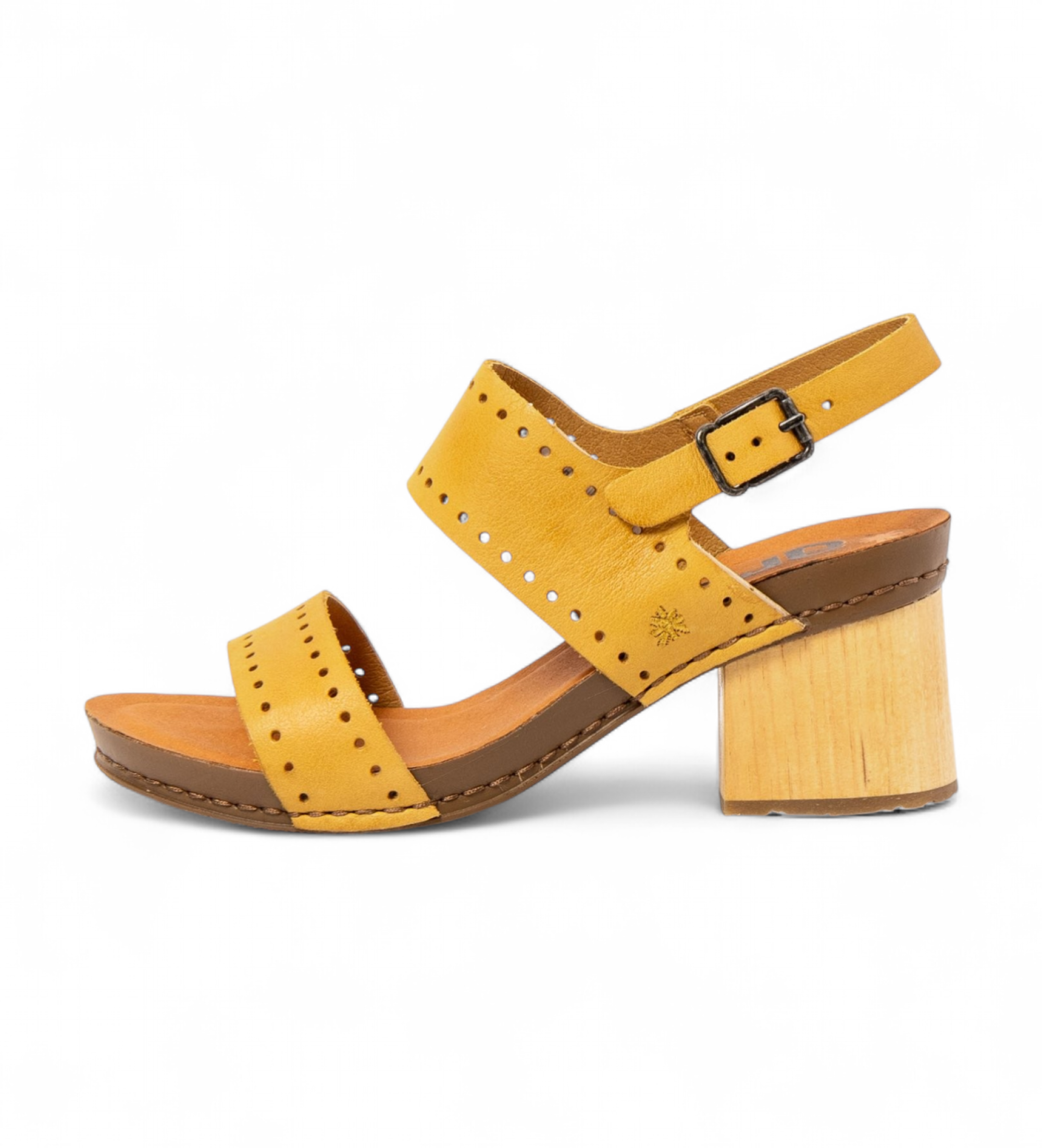 Artvoor vrouwen. 118641124003_024 Leren sandalen 1864 Wens geel (41), Leer, 5 tot 8 cm, Gesp, Casual