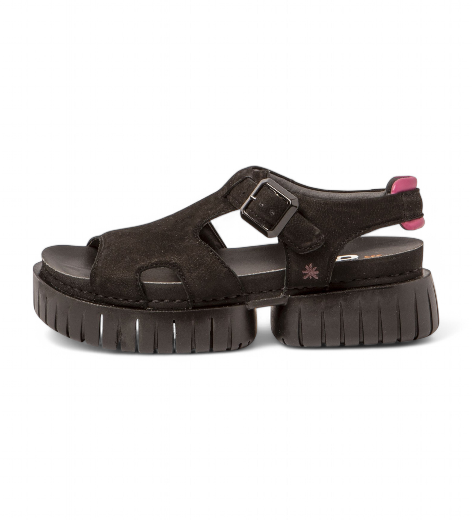 Art für Damen. 118821101003_001 Ledersandalen 1882 Madeira schwarz (40), 3 bis 5 cm, Schnalle, Lässig