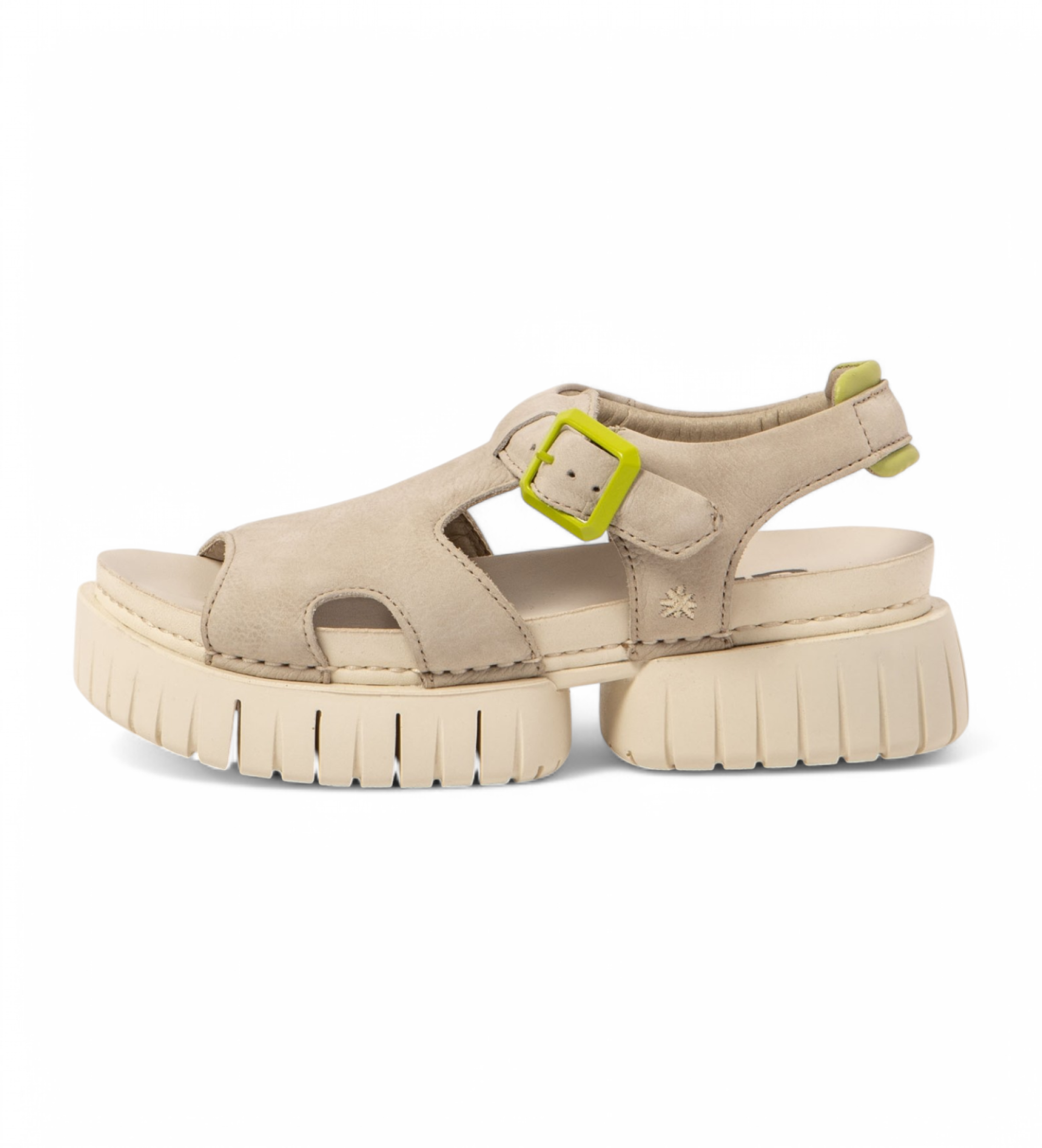Art für Damen. 118821124003_017 1882 Madeira Ledersandalen beige (38), 3 bis 5 cm, Schnalle, Lässig
