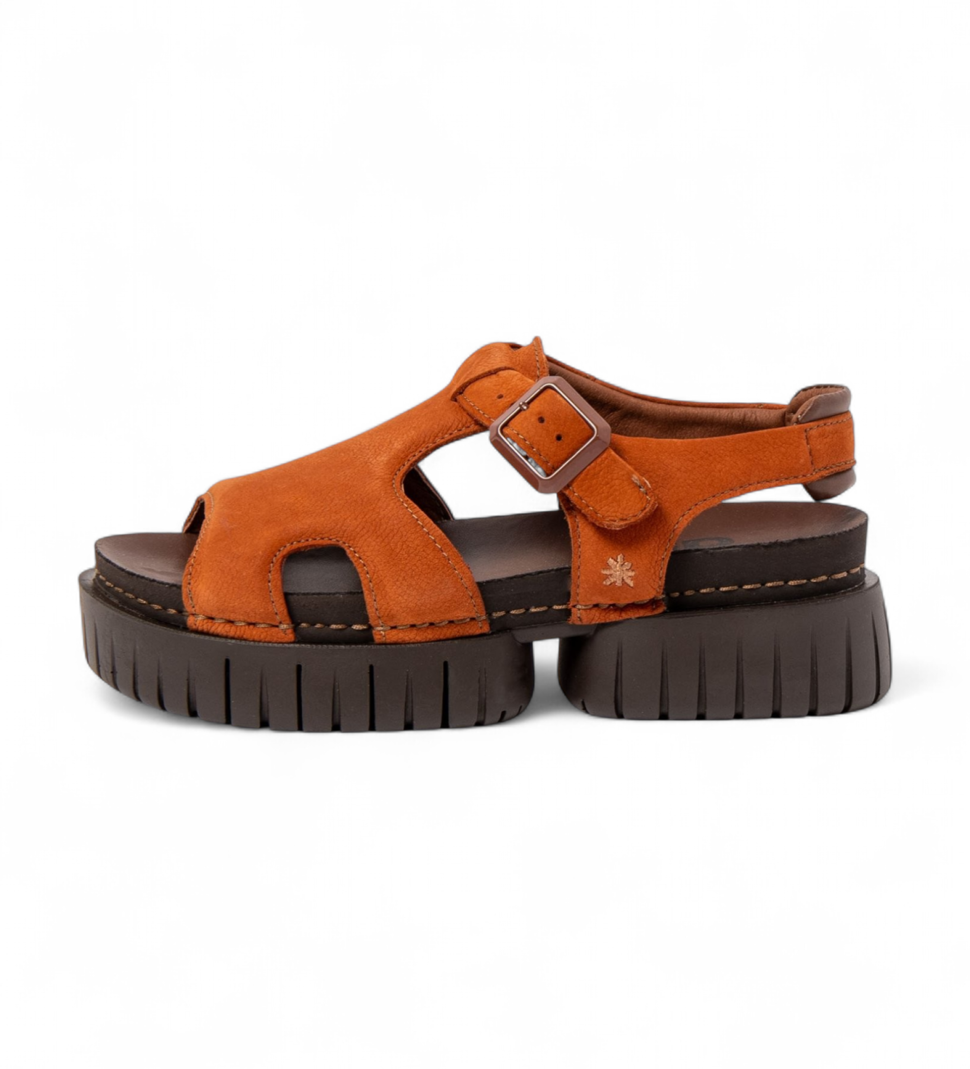 Art für Damen. 1188211GM003_0MU Ledersandalen 1882 Madeira braun (41), 5 bis 8 cm, Schnalle, Lässig