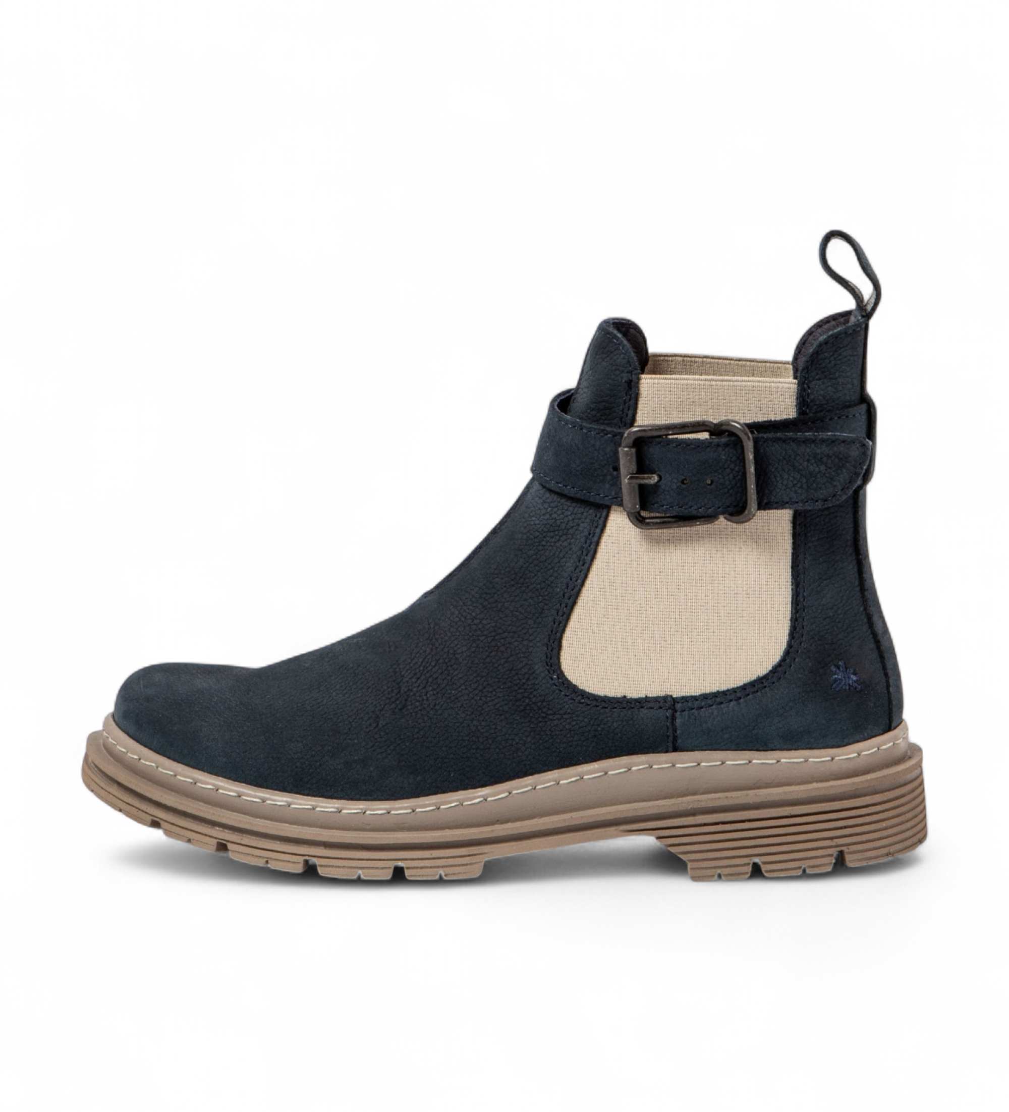 Art für Damen. 1189213ZP003_MZP 1892 Birmingham grüne Lederstiefel (42), Wohnung, Schnalle, Lässig, Marine