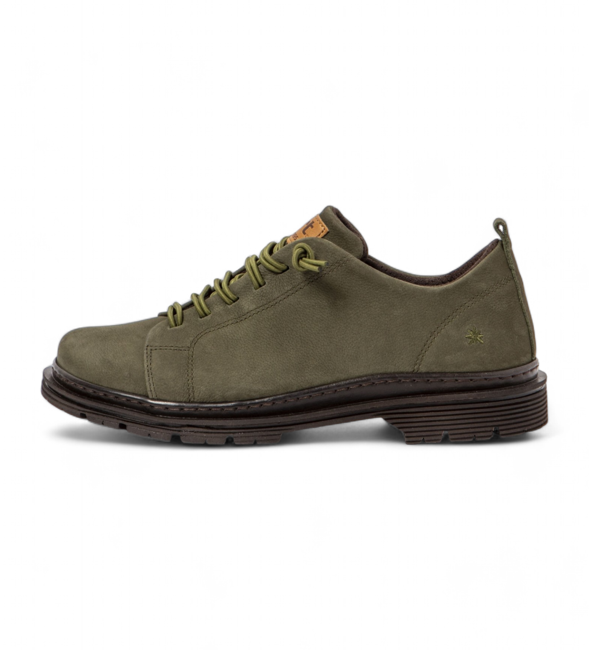 Art Unisex. 118971222003_0G3 1897 Nobuck Kaki Birmingham grün (43), Leder, 3 bis 5 cm, Schnürsenkel, Lässig