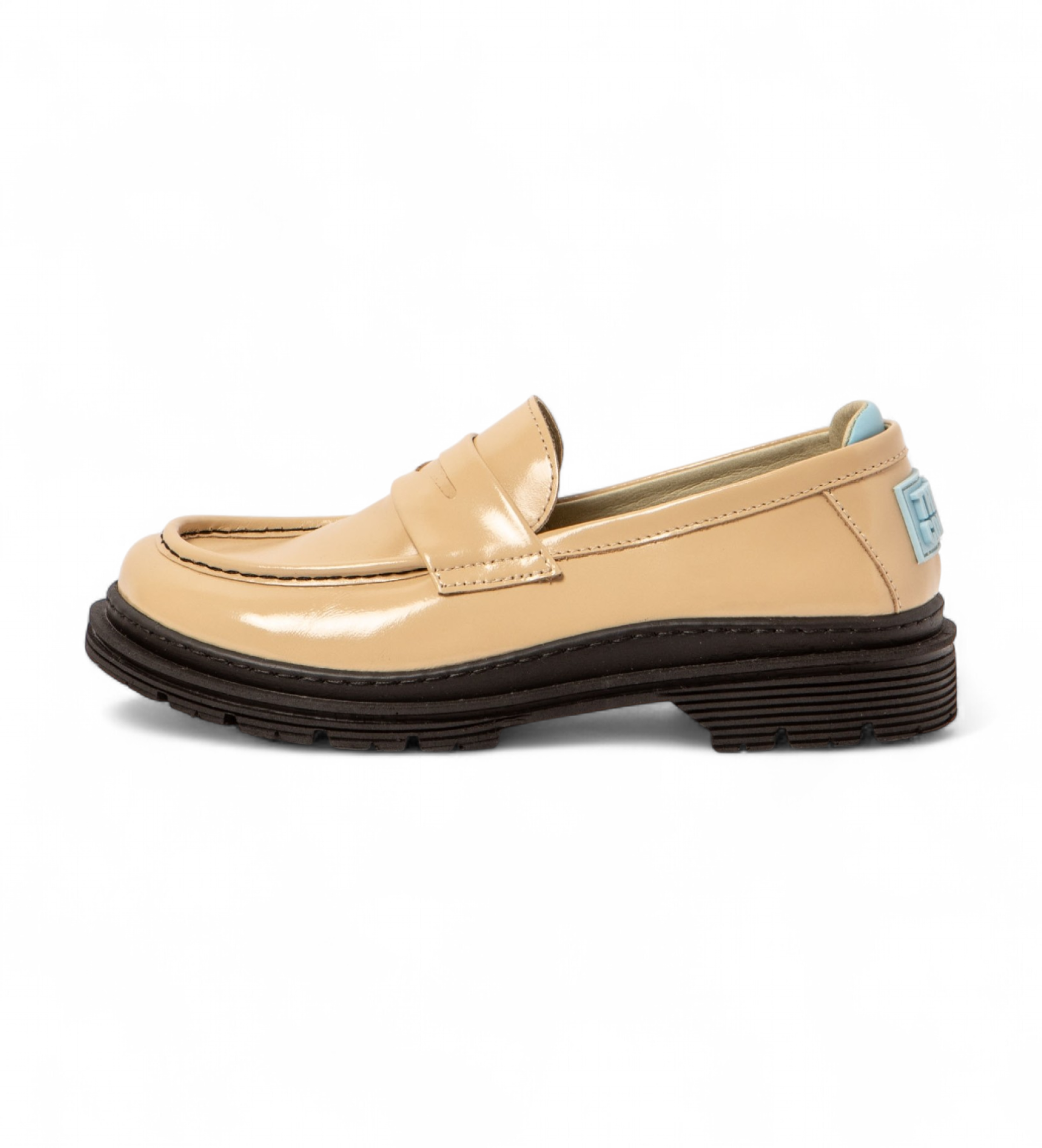 Art Unisex. 1190211KH003_082 1902 Nappa Shinny beige Schuhe (38), Leder, Wohnung, 1 bis 3 cm, Keine, Lässig