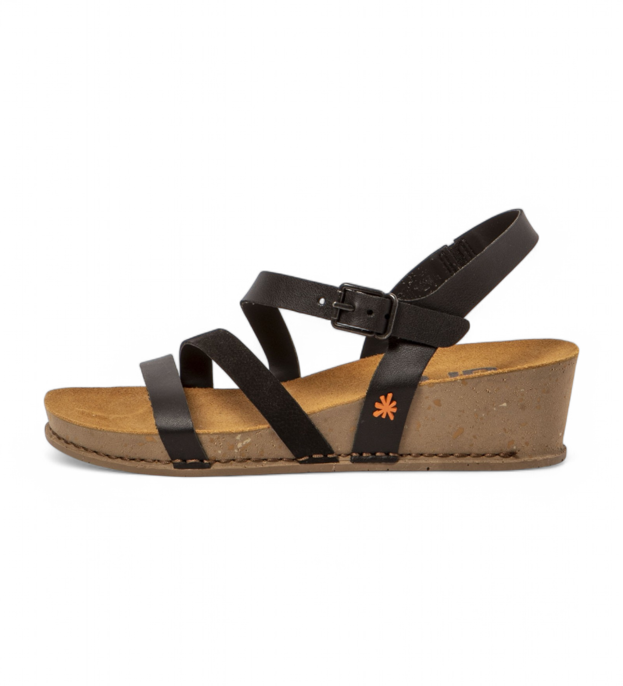 Artvoor vrouwen. 1193013EO003_001 Sandalen 1930 Multi I Live zwart (41), Leer, 3 tot 5 cm, Gesp, Casual