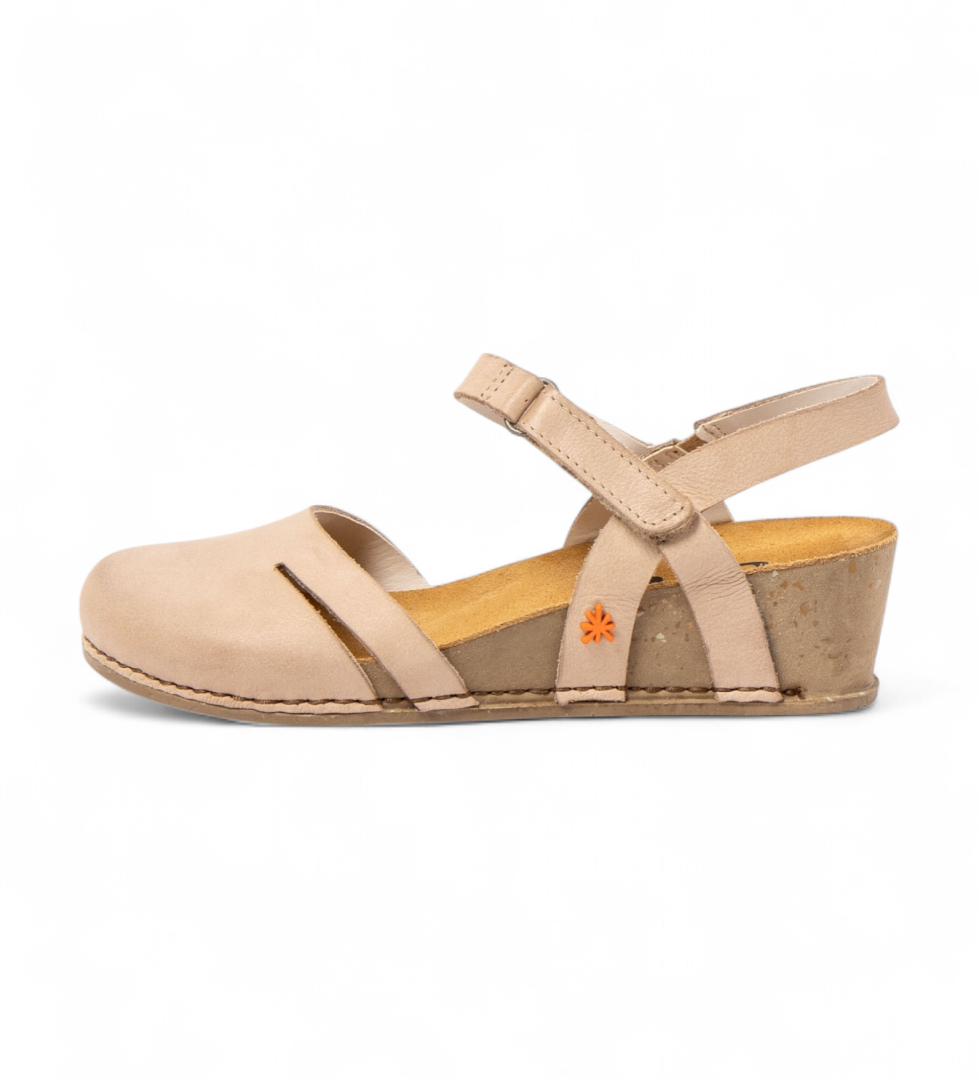 Artvoor vrouwen. 1193141ZZ003_020 Leren sandalen 1931 Live beige (39), Leer, 3 tot 5 cm, Klittenband, Casual