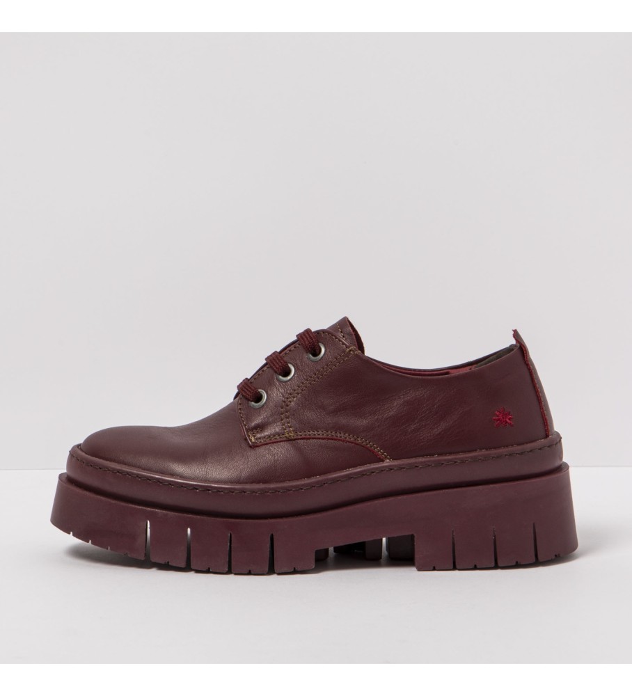 Art für Damen. 119521167003_008 Lederschuhe 1952 burgunderrot -Absatzhöhe: 5 cm (41), 5 bis 8 cm, Schnürsenkel, Lässig