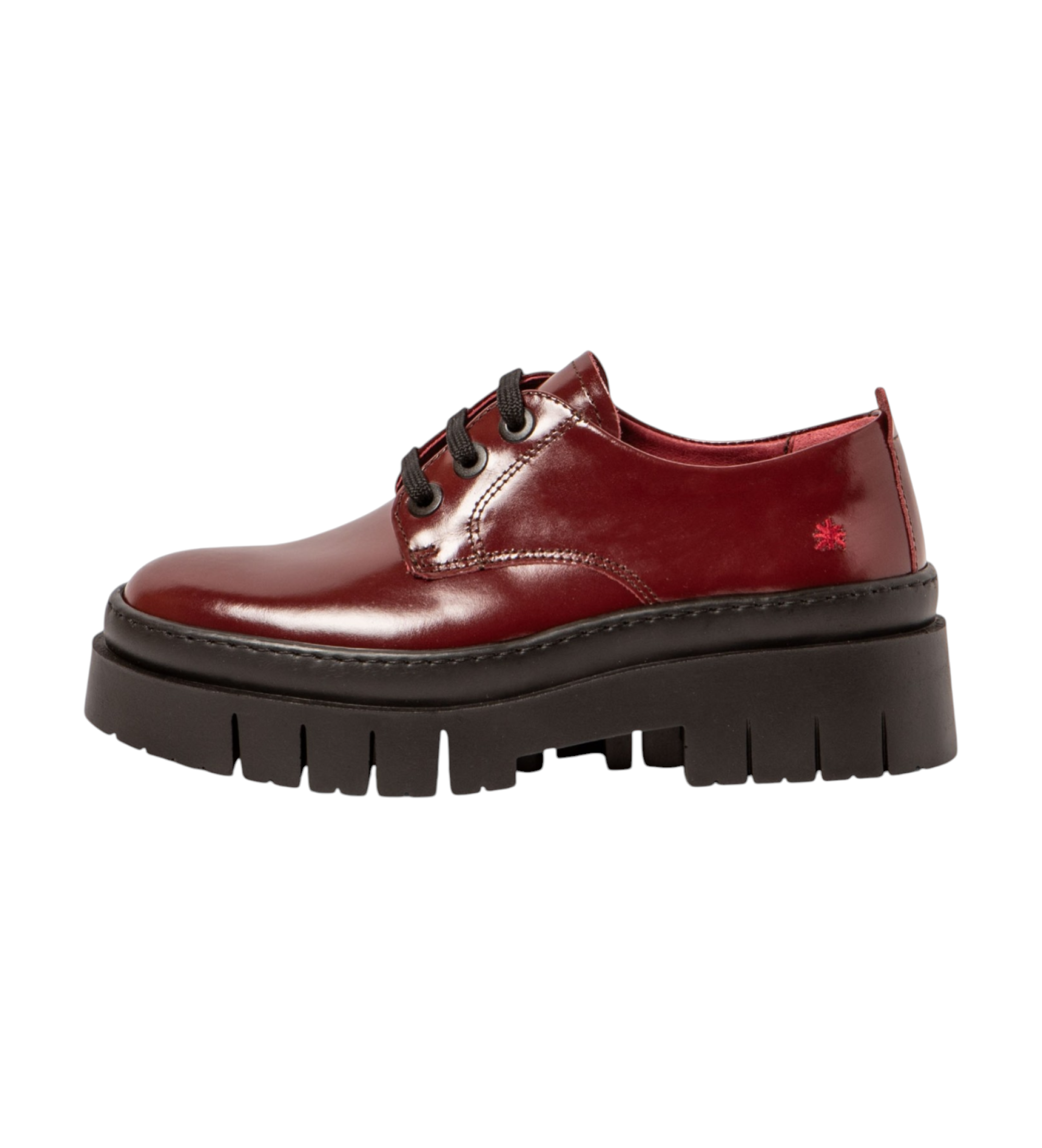 Art für Damen. 119521467003_008 Lederschuhe 1952 Amberes burgundy (40), Wohnung, 1 bis 3 cm, Schnürsenkel, Lässig, Bordeaux