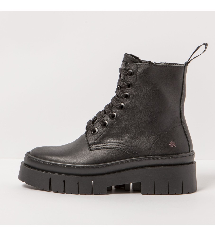 Art für Damen. 119531101003_001 Lederstiefeletten 1953 Nappa Schwarz/Amberes (36), Wohnung, 1 bis 3 cm, Lässig